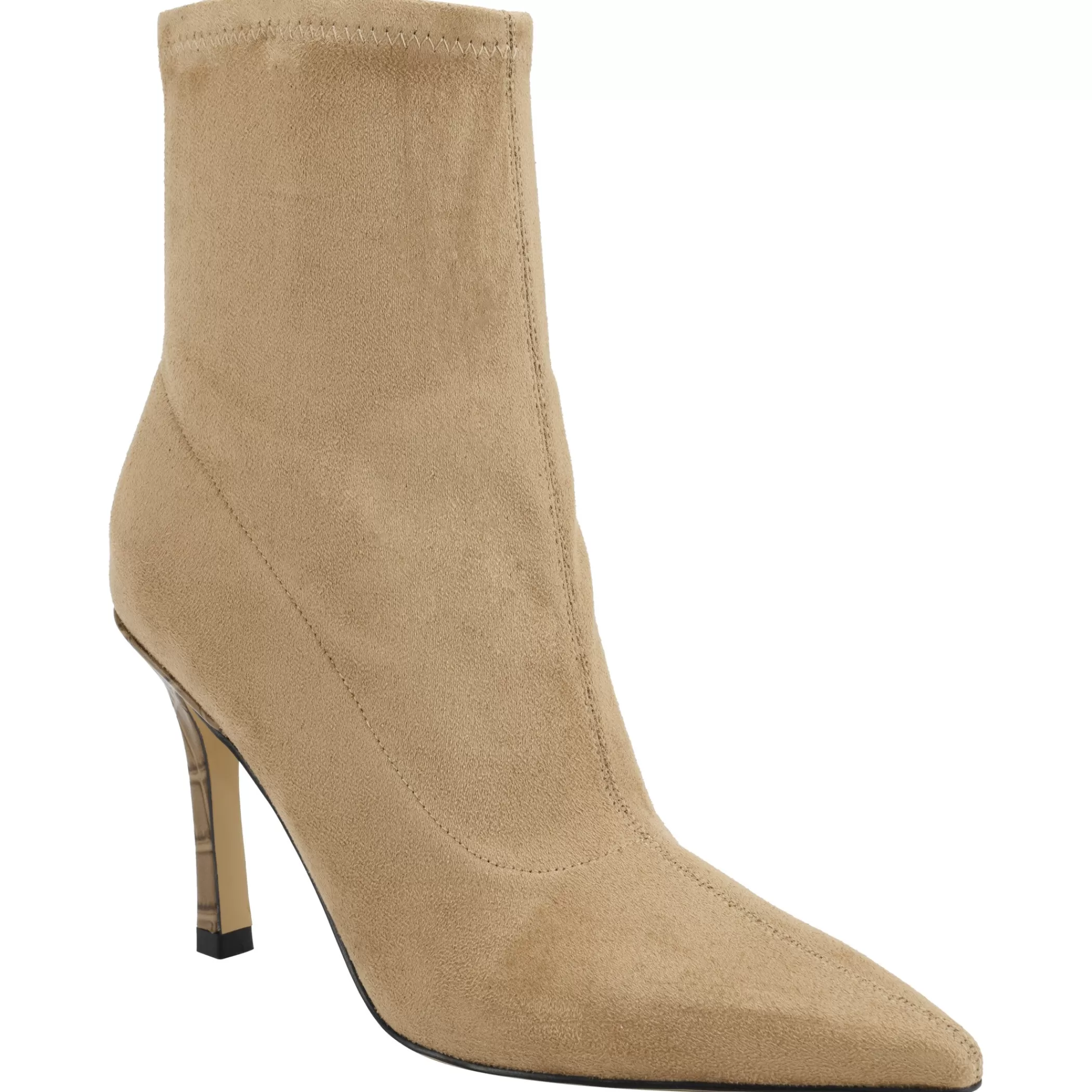 Clearance Marc Fisher Kellen Heeled Bootie Natural Suede