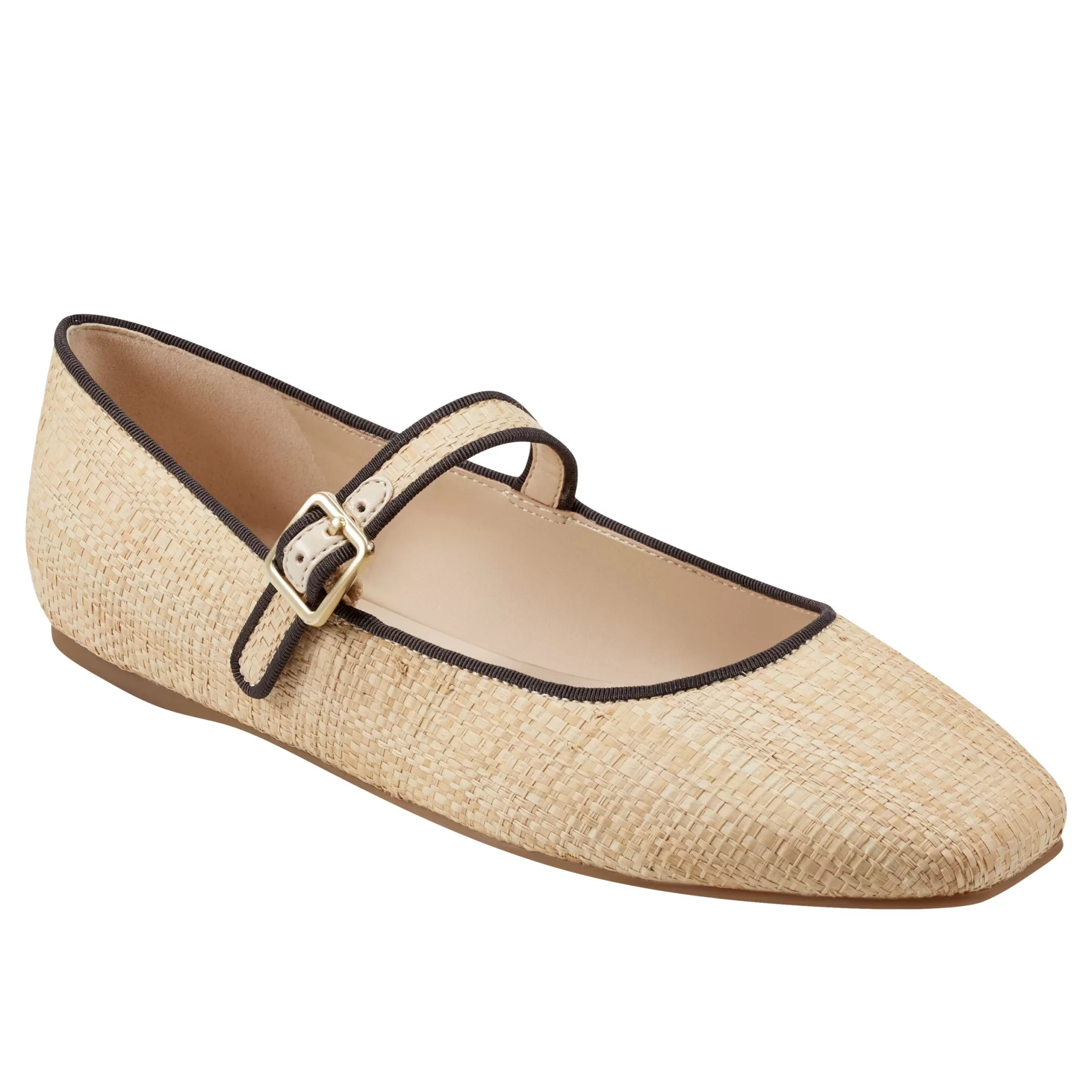 Discount Marc Fisher Lailah Mary Jane Ballet Flat Natural Raffia