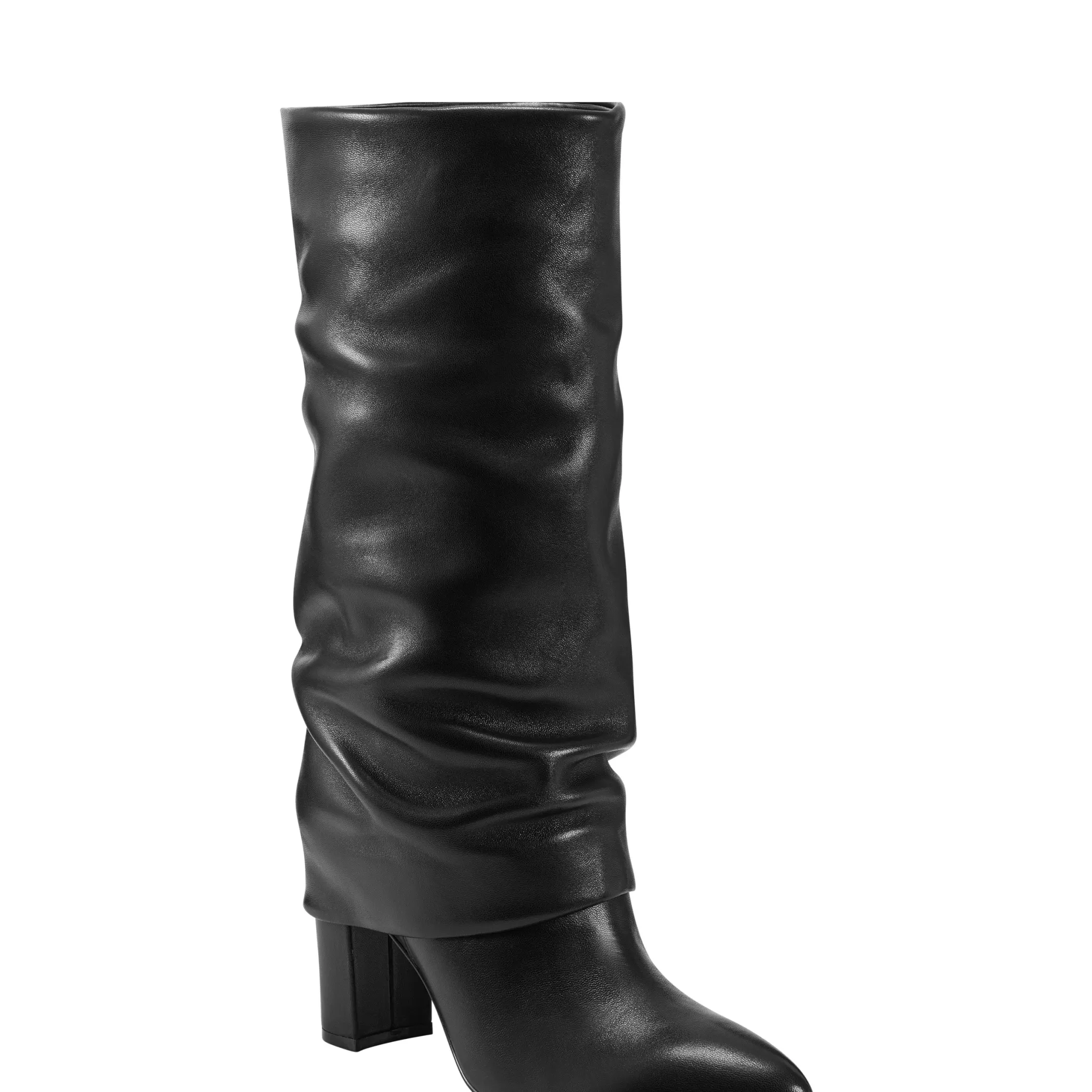 Cheap Marc Fisher Larita Block Heel Boot Black Leather