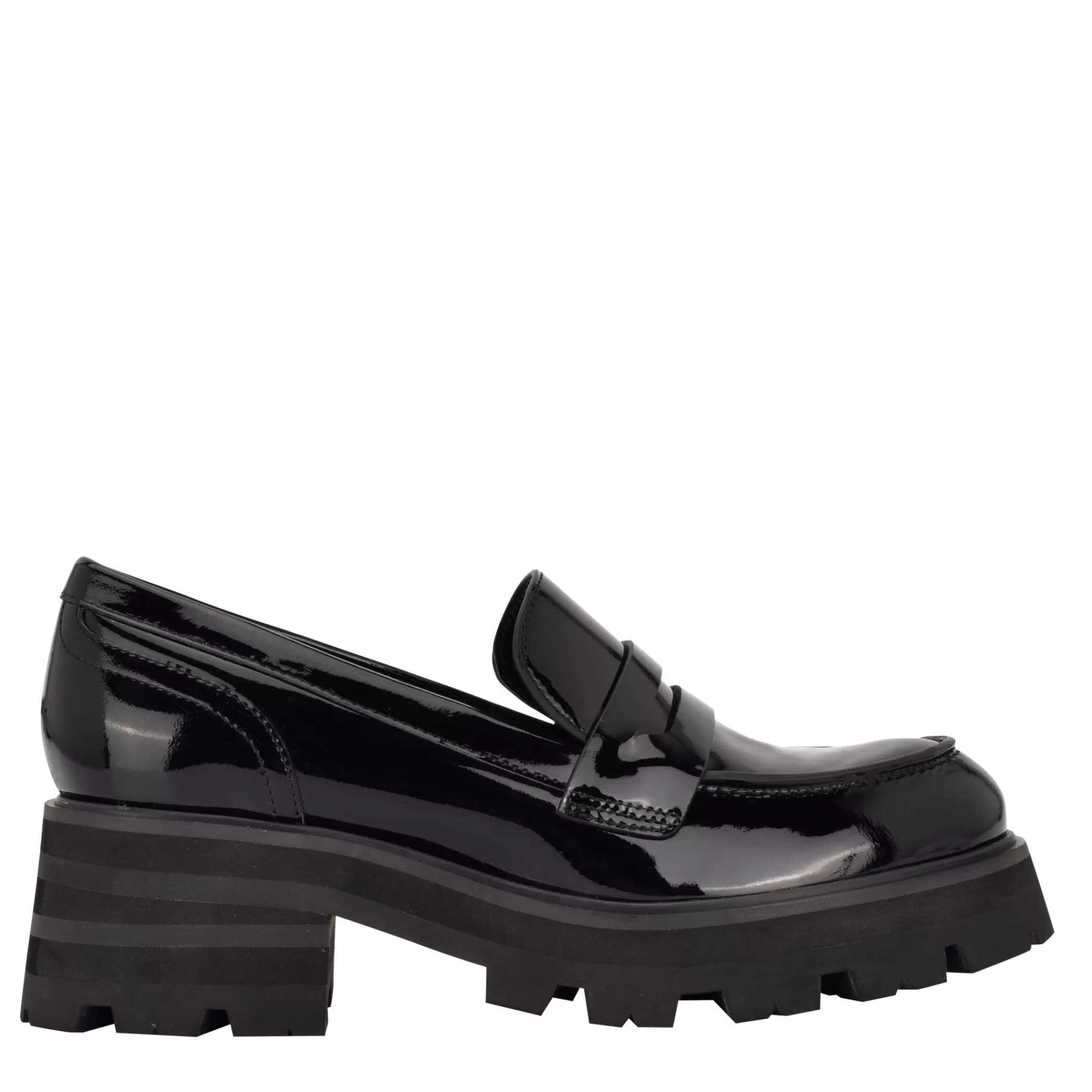 Clearance Marc Fisher Latika Lug Sole Loafer Black Patent