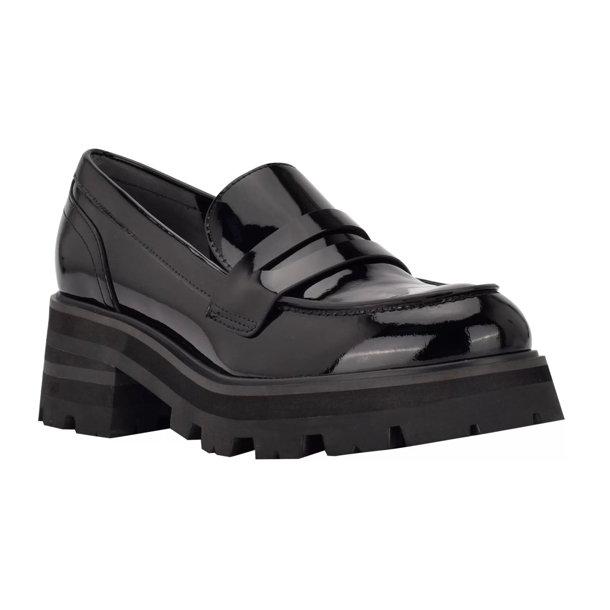 Clearance Marc Fisher Latika Lug Sole Loafer Black Patent