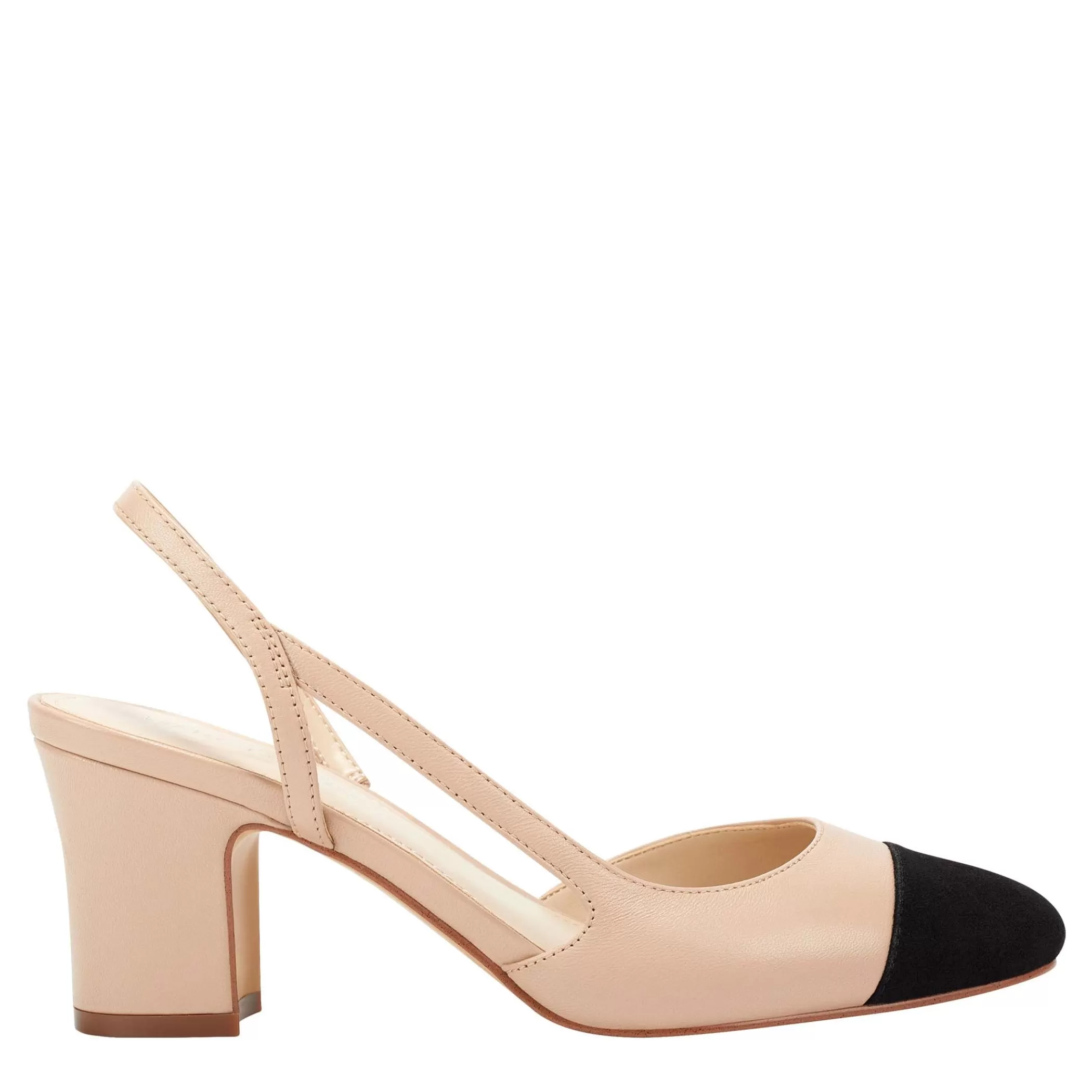 Clearance Marc Fisher Laynie Block Heel Pump Natural