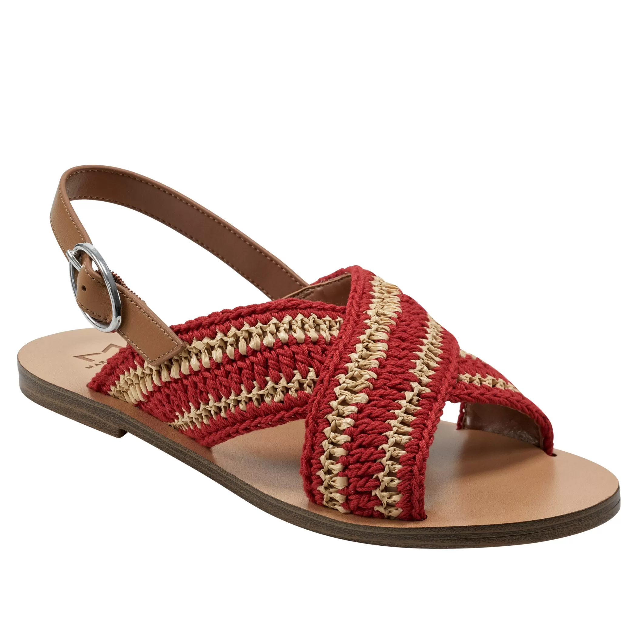 Fashion Marc Fisher Lonnie Slingback Flat Sandal Red