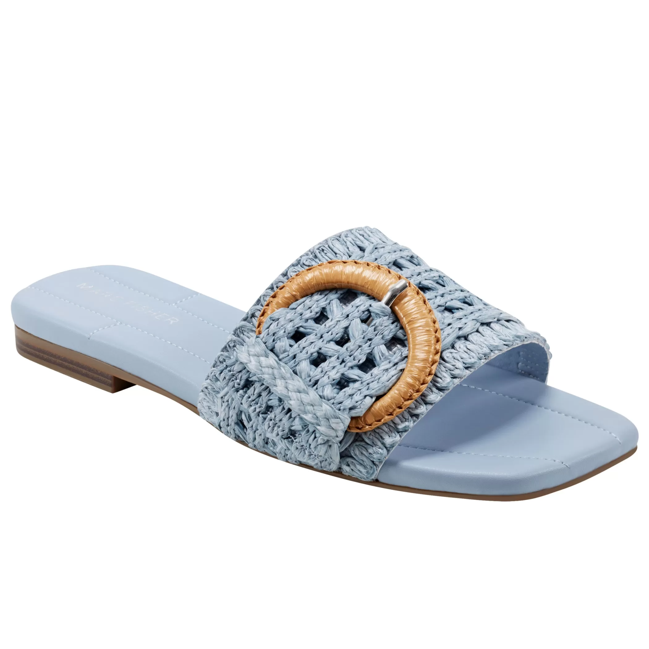 Discount Marc Fisher Loree Flat Slide Sandal Light Blue