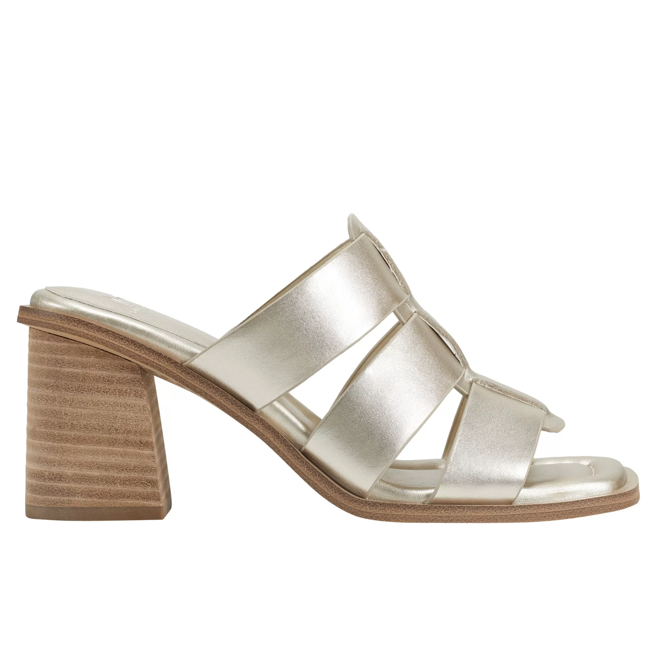 Clearance Marc Fisher Louisa Block Heel Sandal Gold