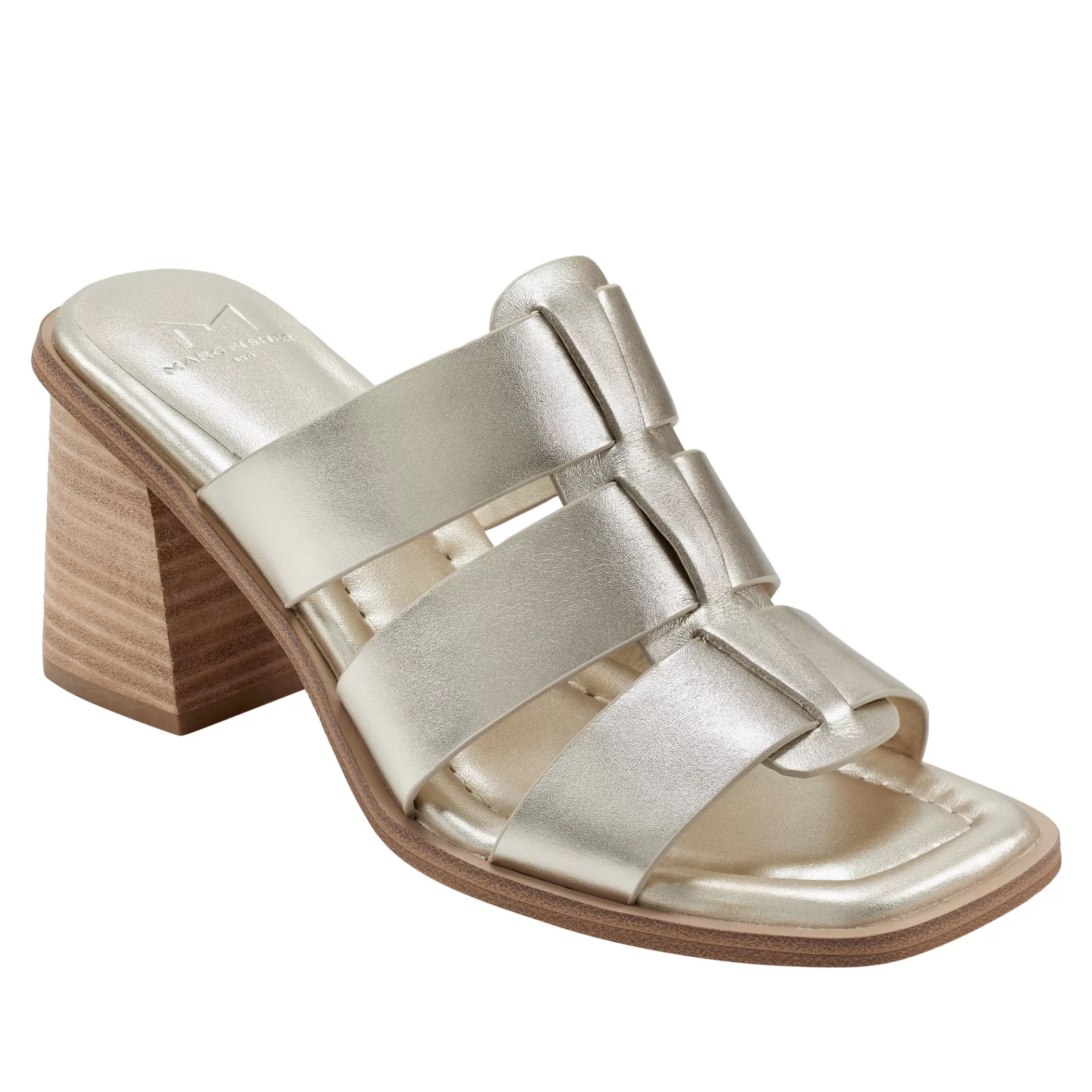 Clearance Marc Fisher Louisa Block Heel Sandal Gold