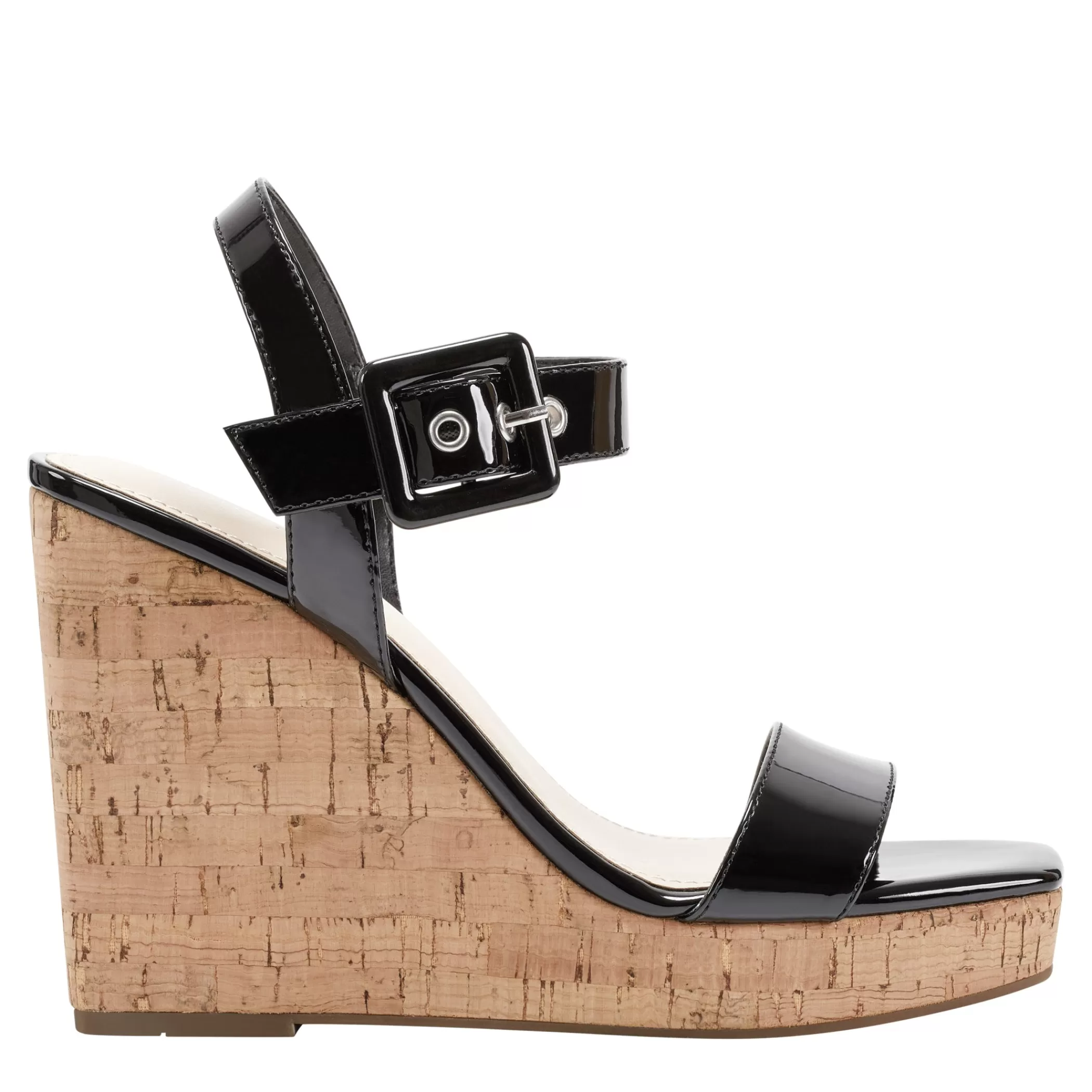 Cheap Marc Fisher Lukey Wedge Sandal Black Patent