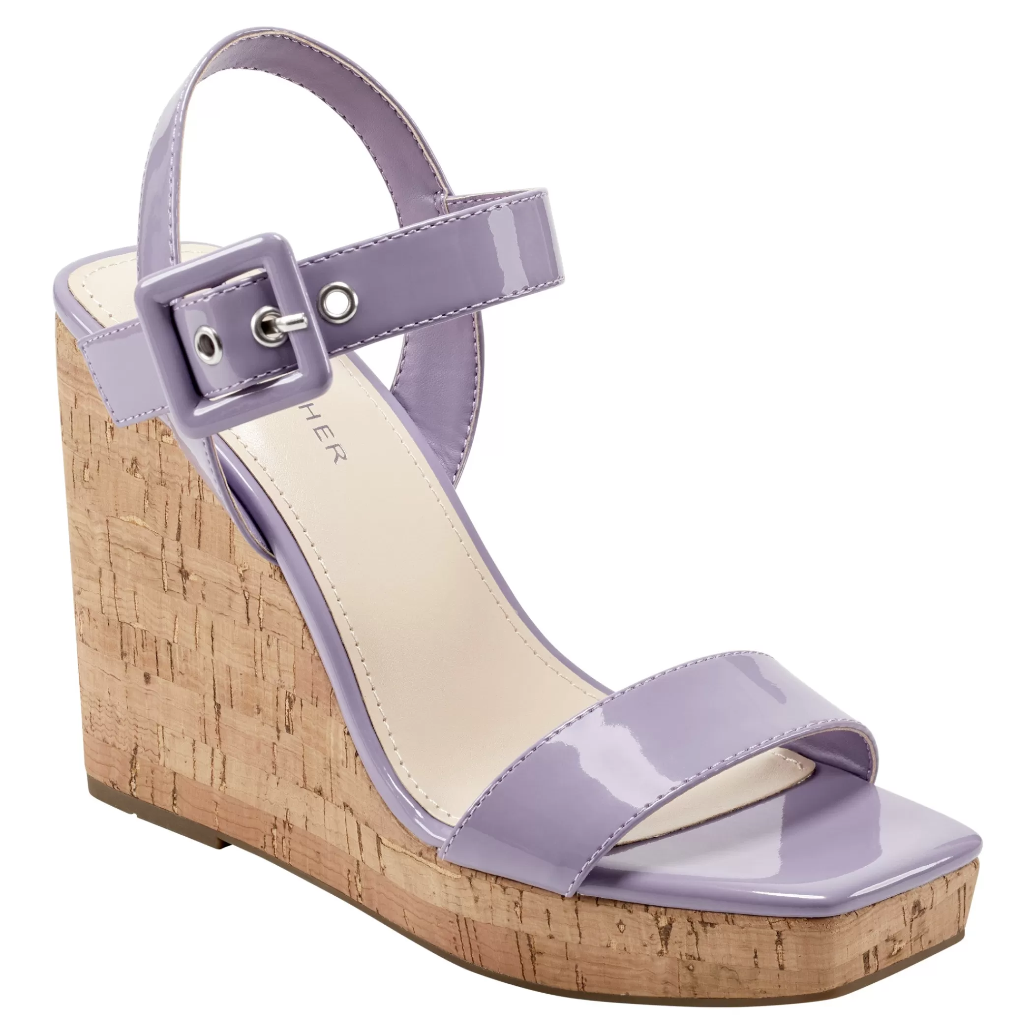 Sale Marc Fisher Lukey Wedge Sandal Lavender Patent