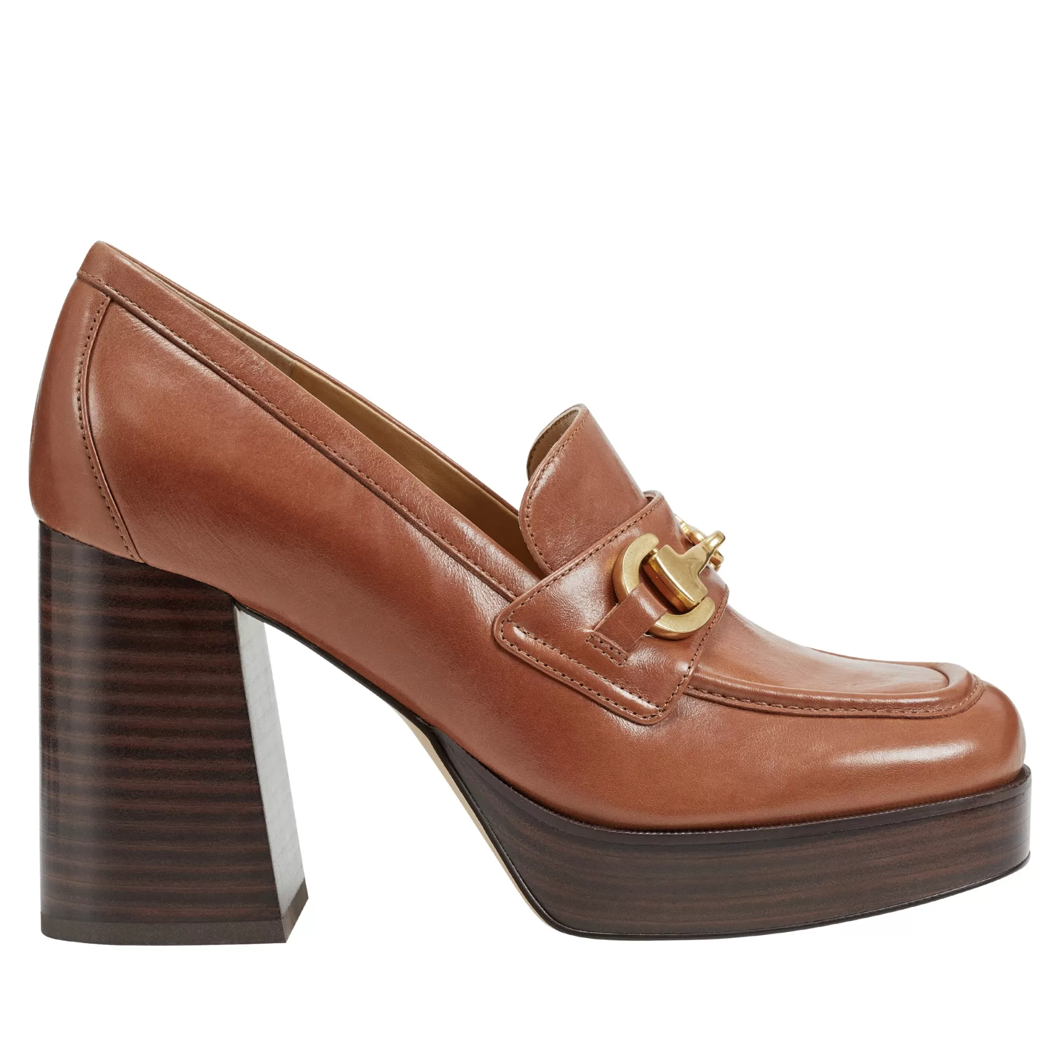 Fashion Marc Fisher Machi Heeled Loafer Natural Leather