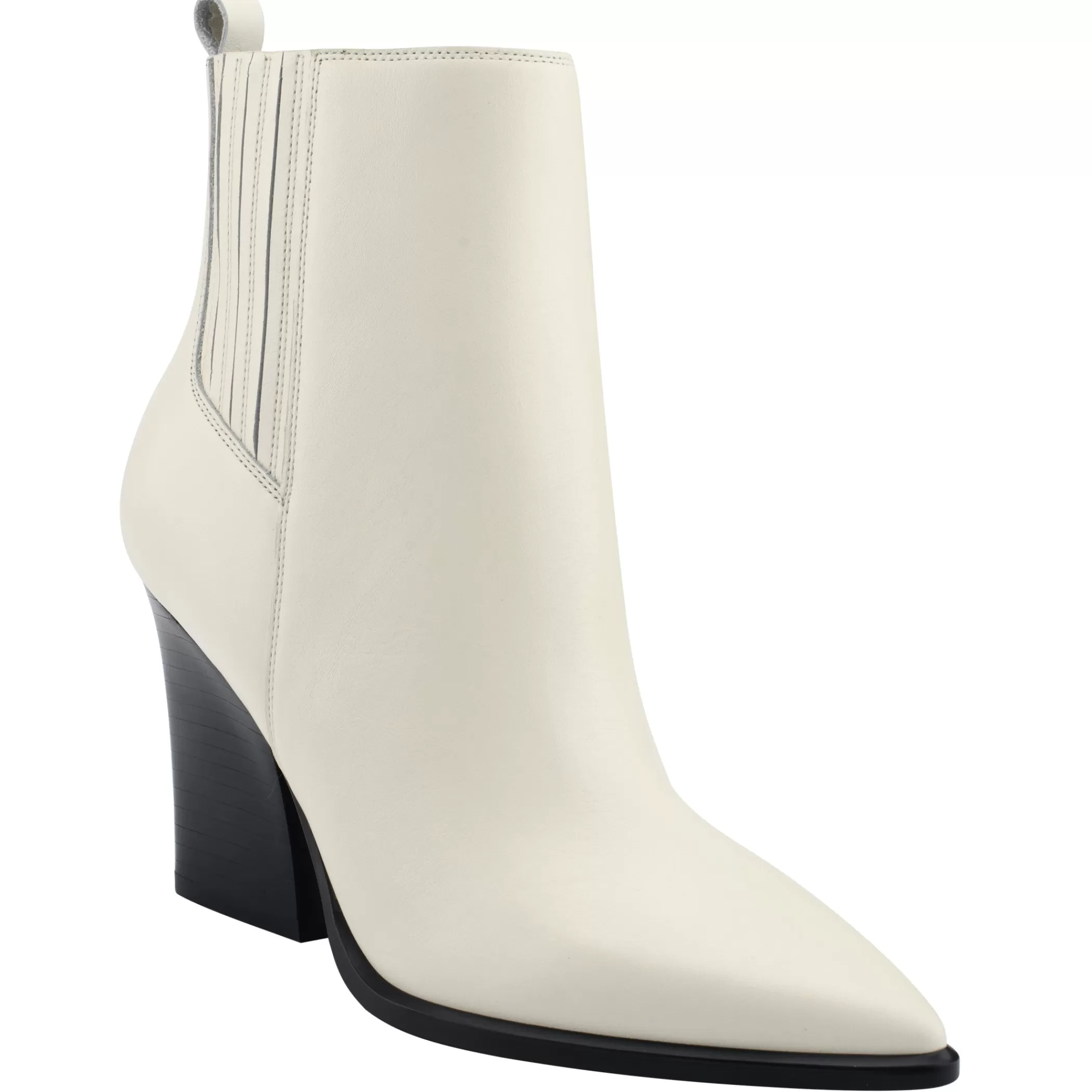 Best Marc Fisher Mariel Heeled Western Bootie Chic Cream Leather