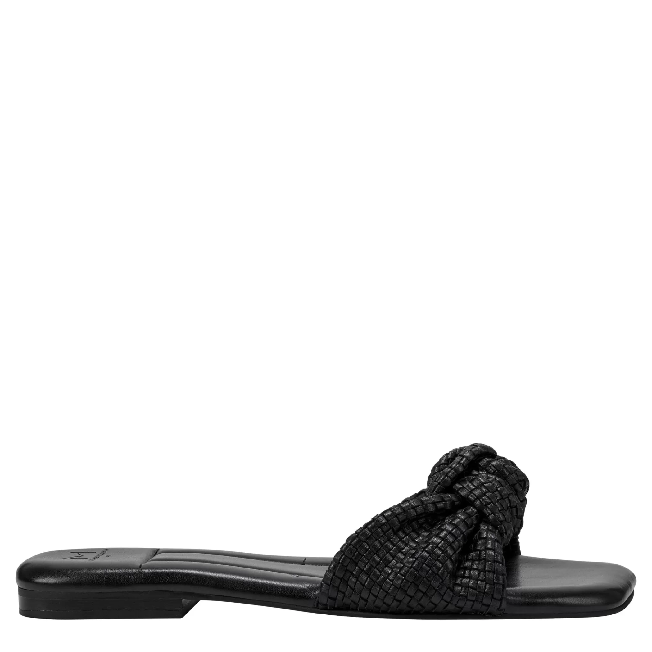 Best Marc Fisher Marlon Flat Slide Sandal Black Leather