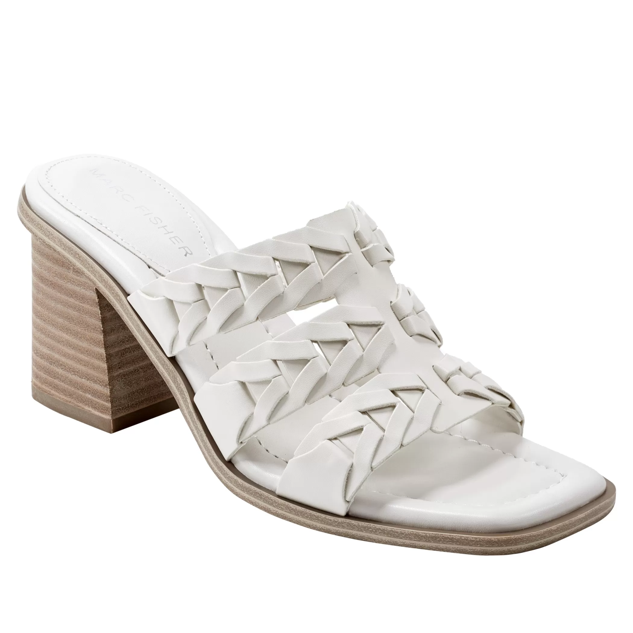 Sale Marc Fisher Melita Block Heel Sandal Ivory