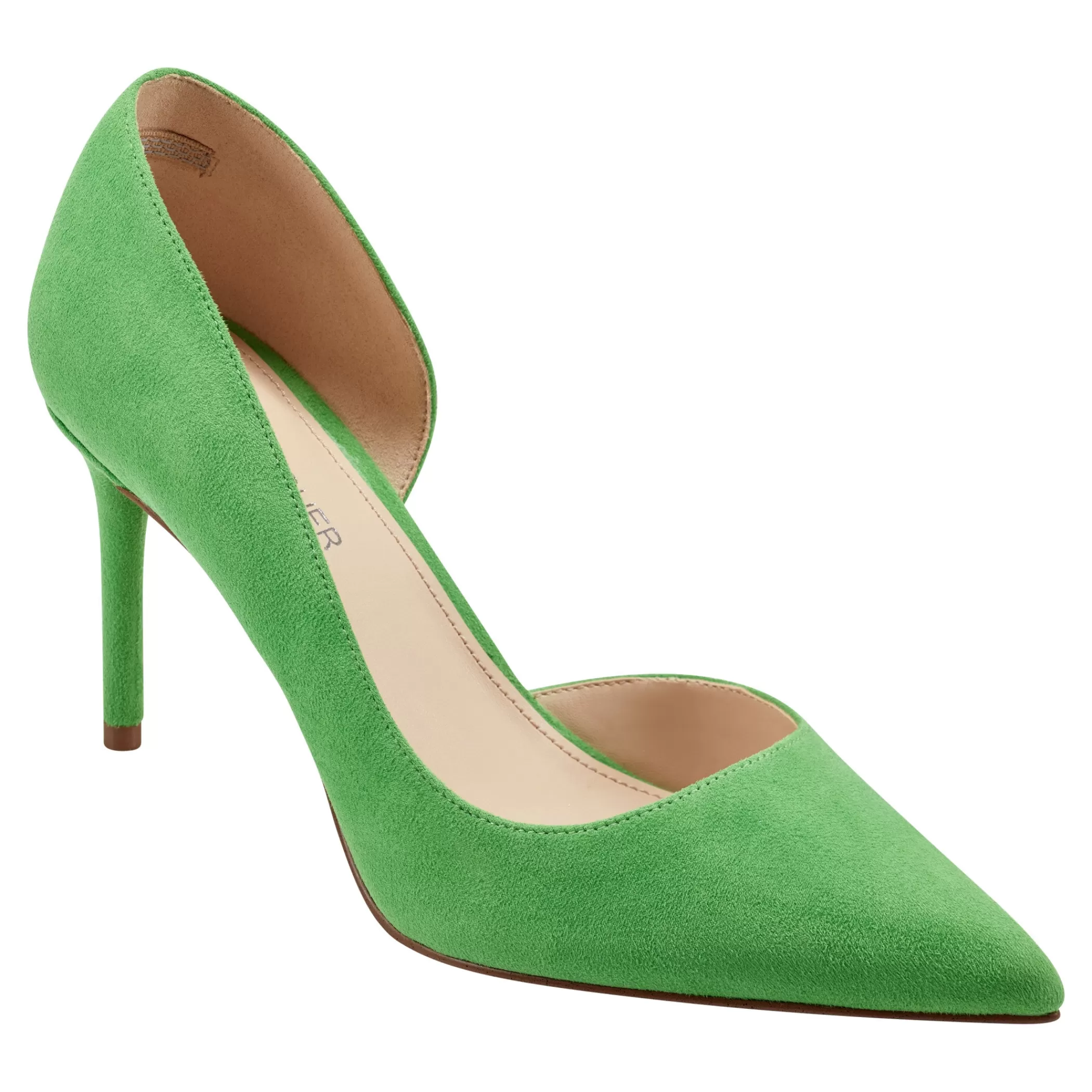 New Marc Fisher Meryl D'Orsay Pump Bright Green Suede