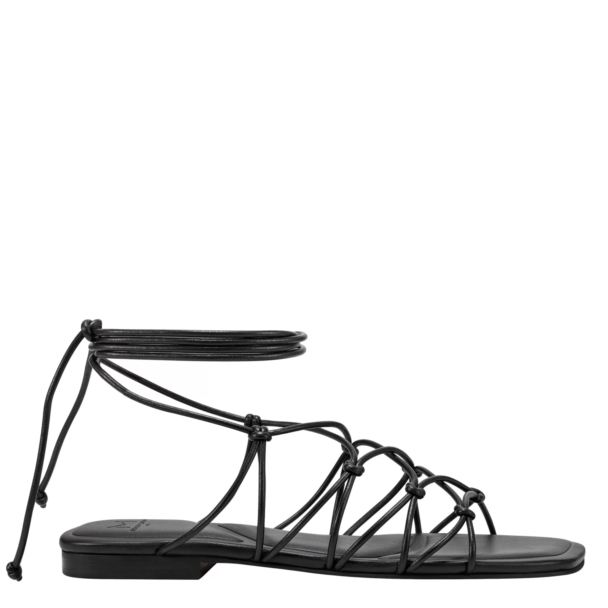 Store Marc Fisher Monnie Ankle Wrap Flat Sandal Black