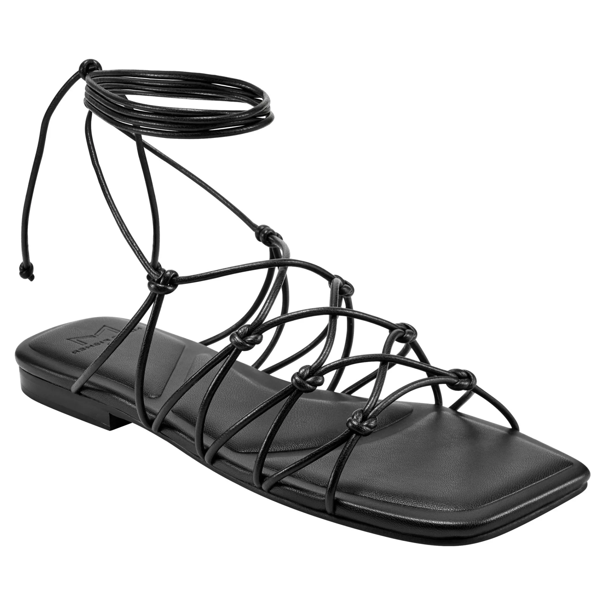 Store Marc Fisher Monnie Ankle Wrap Flat Sandal Black