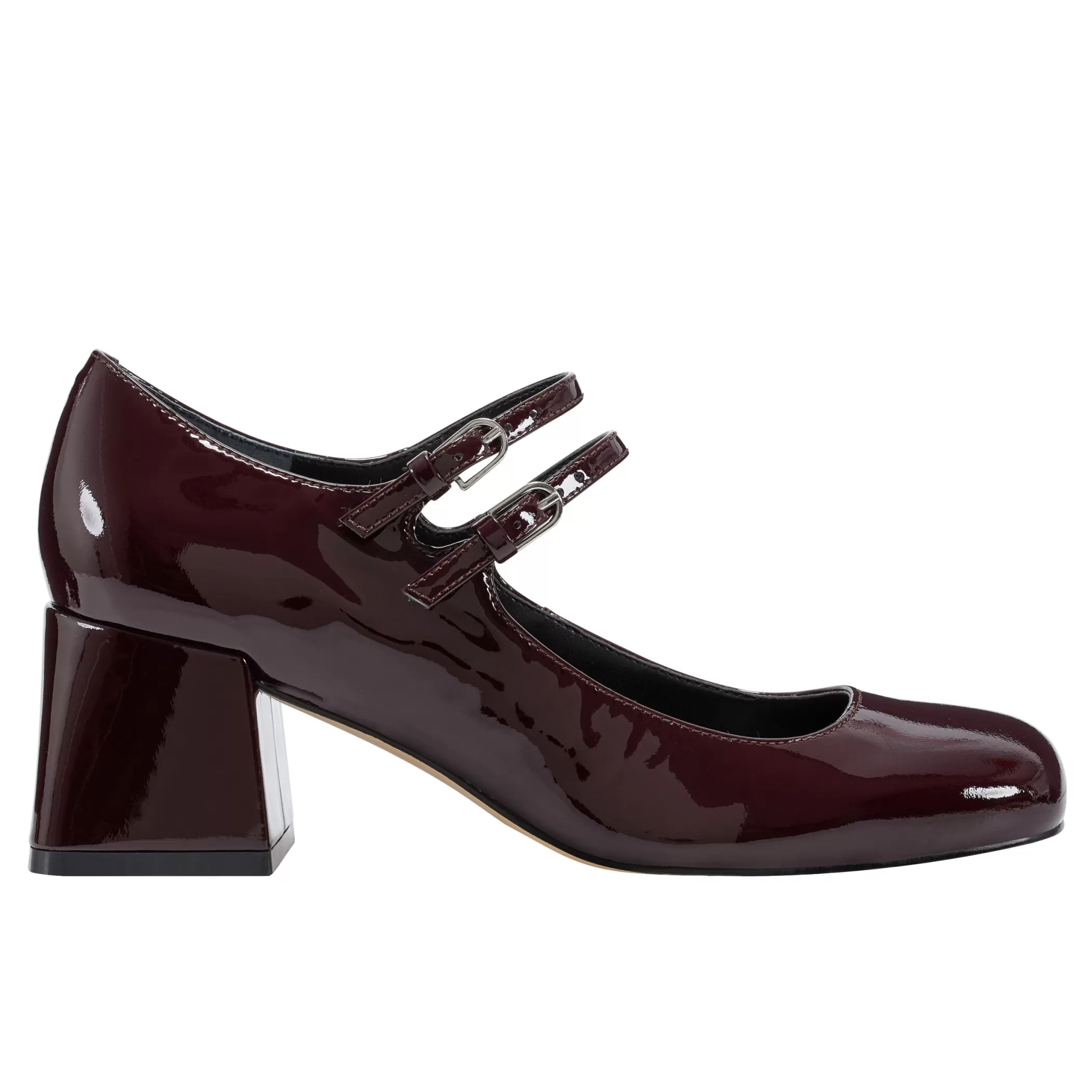 Shop Marc Fisher Nillie Block Heel Mary Jane Burgundy Patent