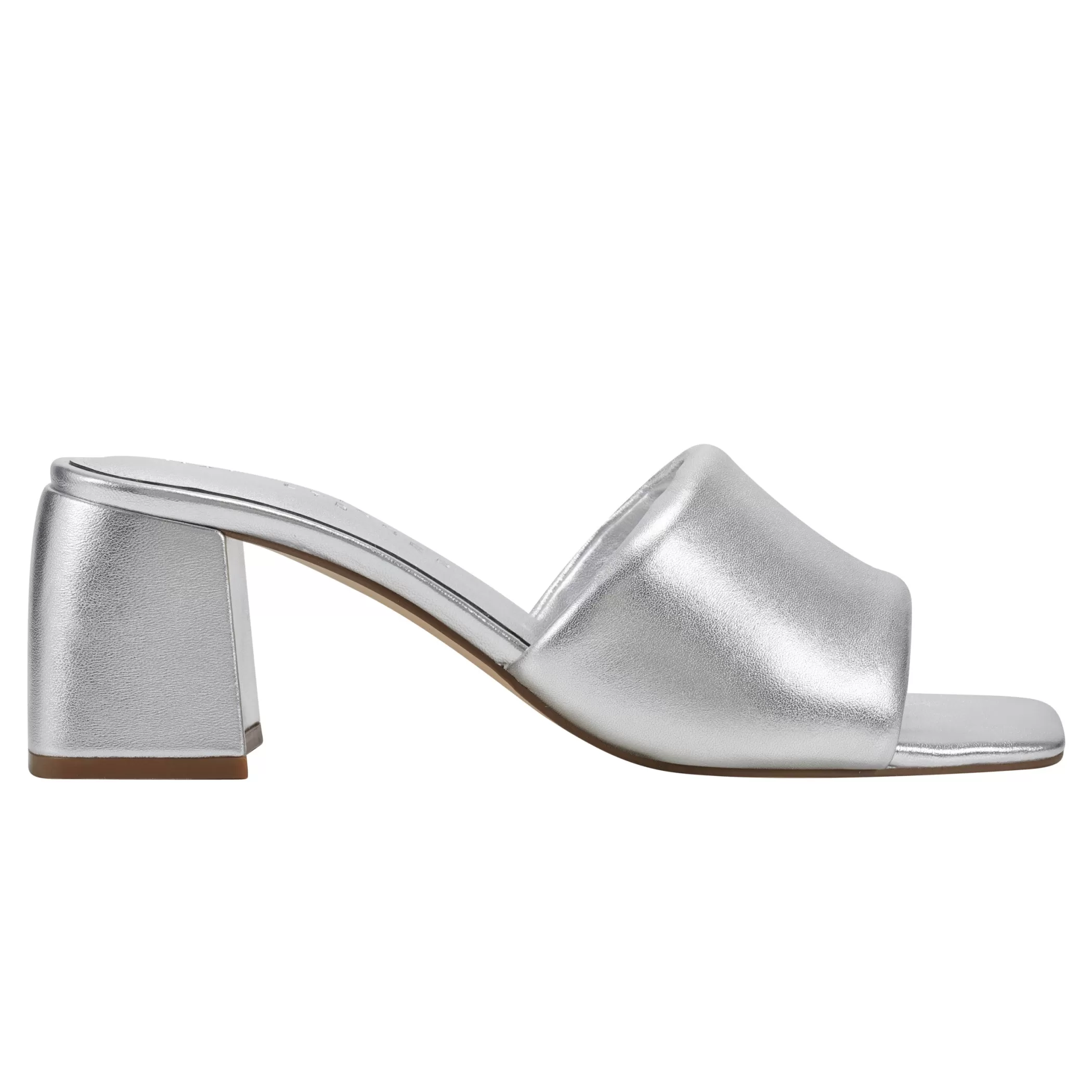 Flash Sale Marc Fisher Nombra Block Heel Slide Sandal Silver