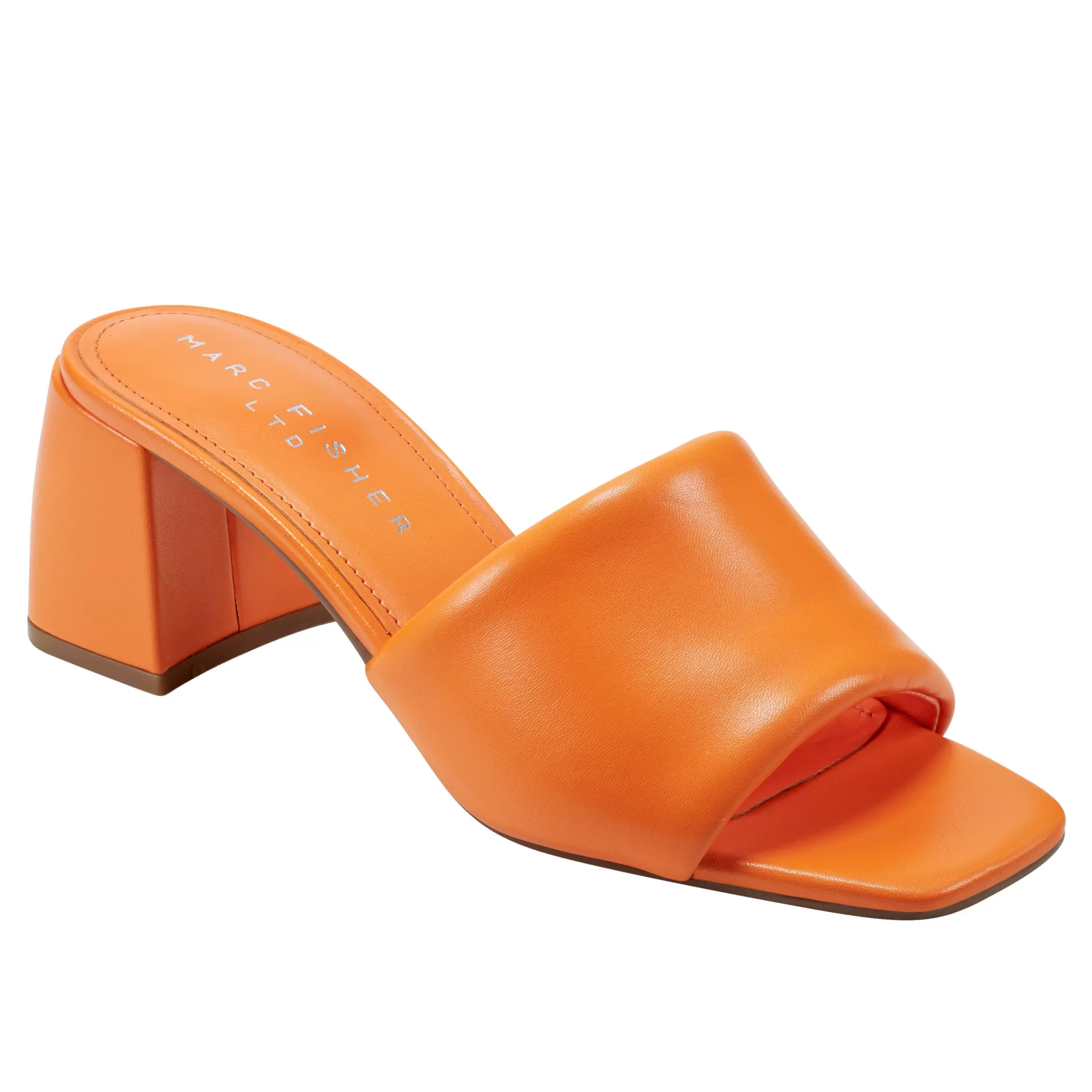 Outlet Marc Fisher Nombra Block Heel Slide Sandal Orange