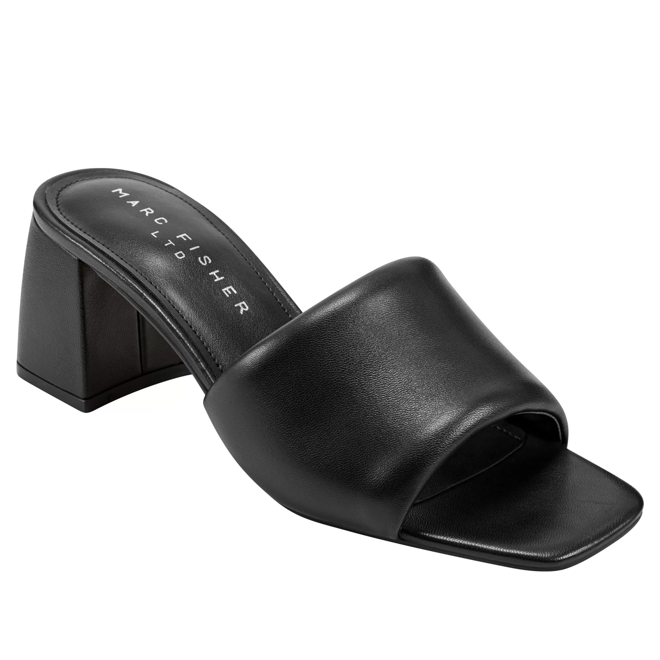 Outlet Marc Fisher Nombra Block Heel Slide Sandal Black