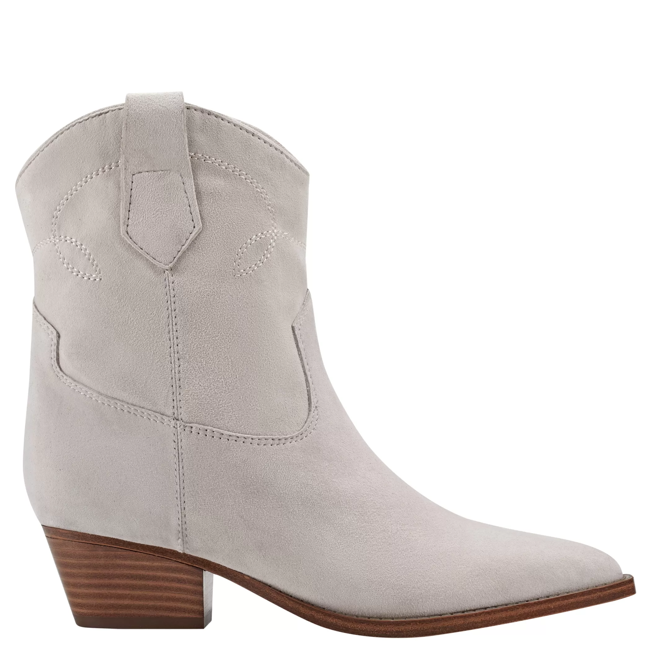 Clearance Marc Fisher Nonie Western Ankle Bootie Taupe Leather