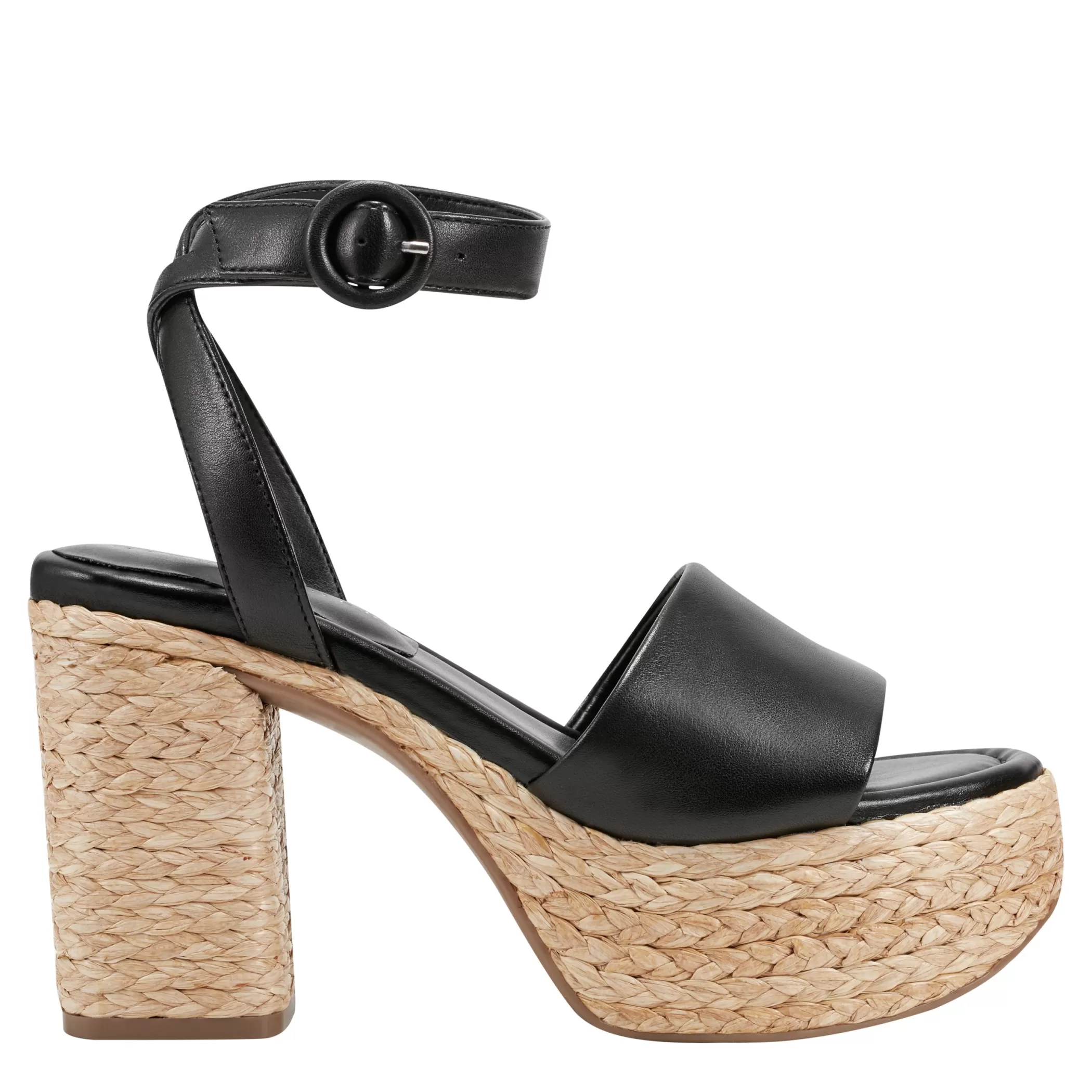 Cheap Marc Fisher Palyca Platform Espadrille Sandal Black Leather