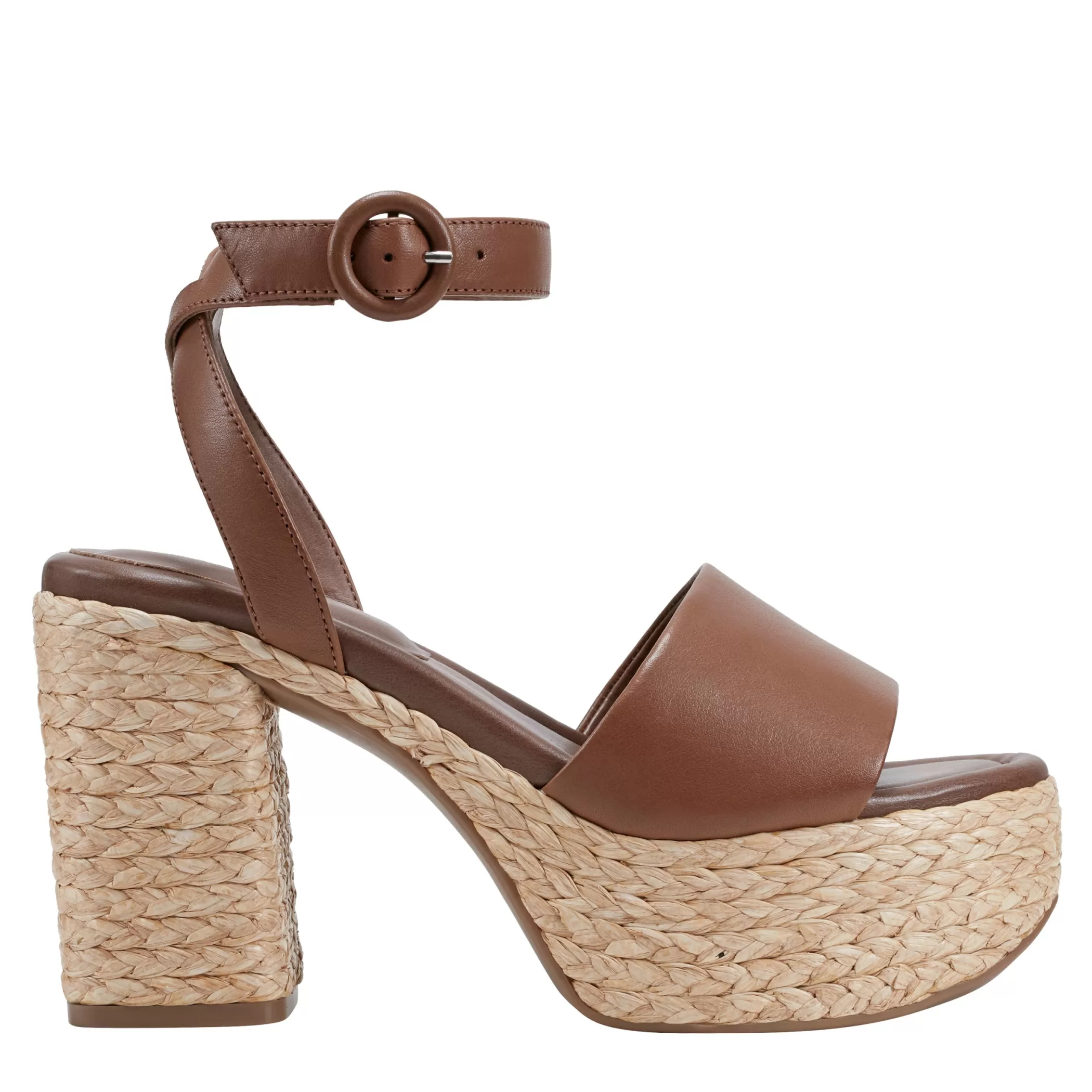 Online Marc Fisher Palyca Platform Espadrille Sandal Brown Leather