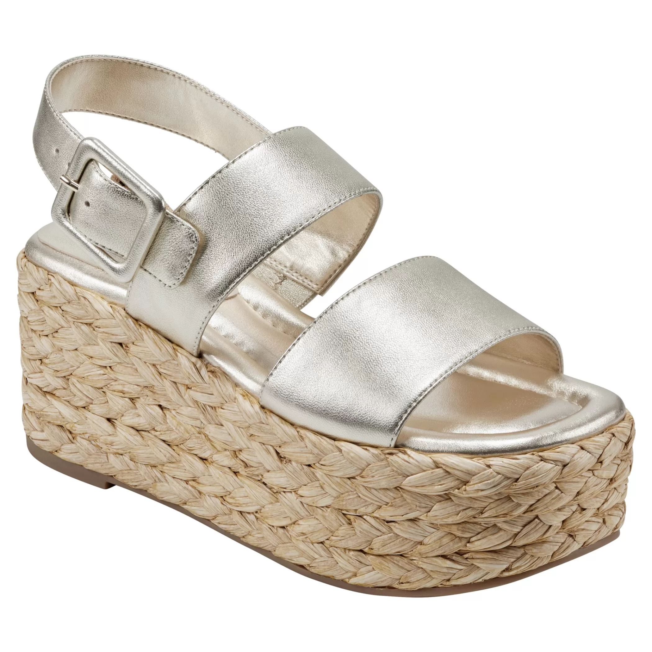 Cheap Marc Fisher Patryce Platform Espadrille Sandal Platino Leather