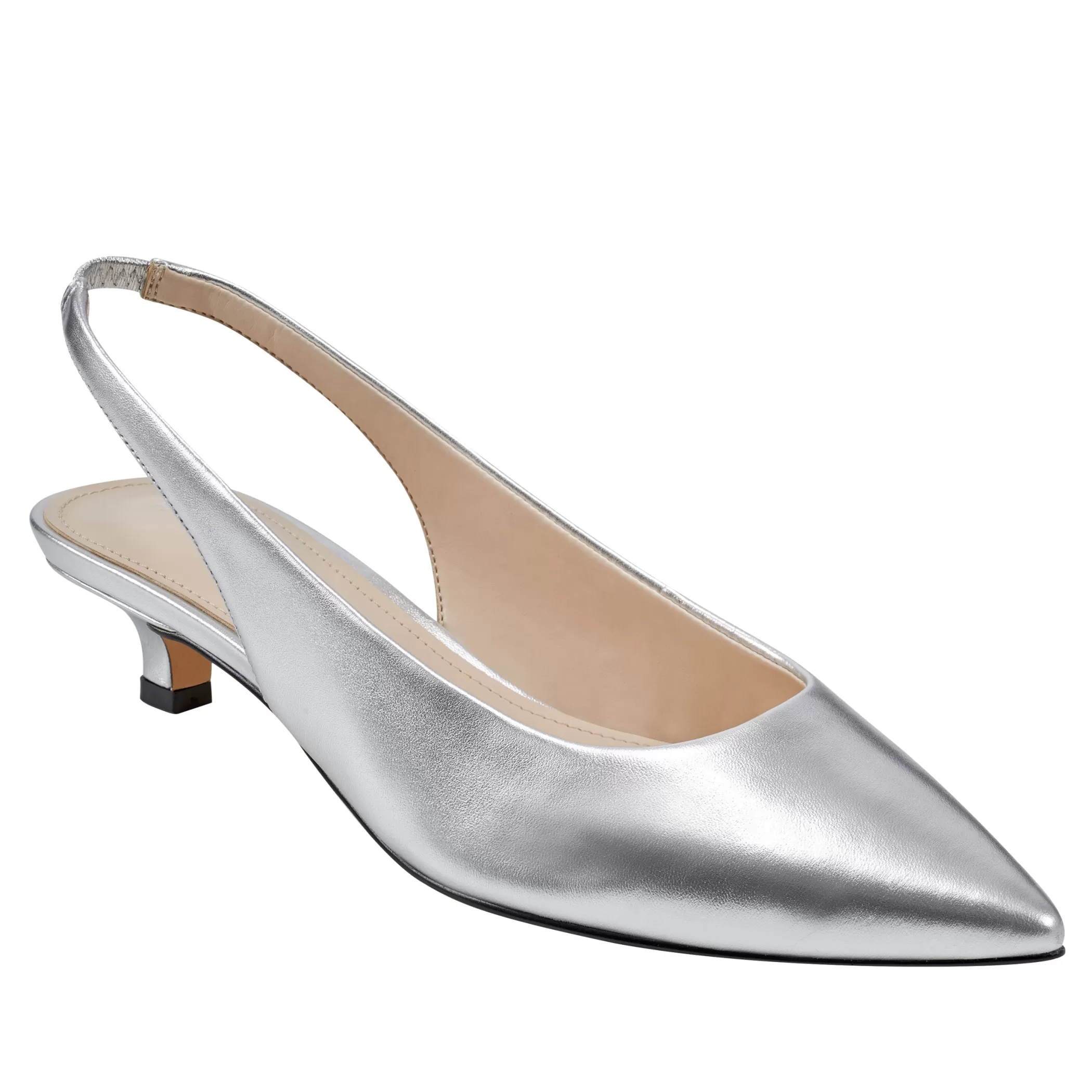 New Marc Fisher Posey Slingback Pump Silver