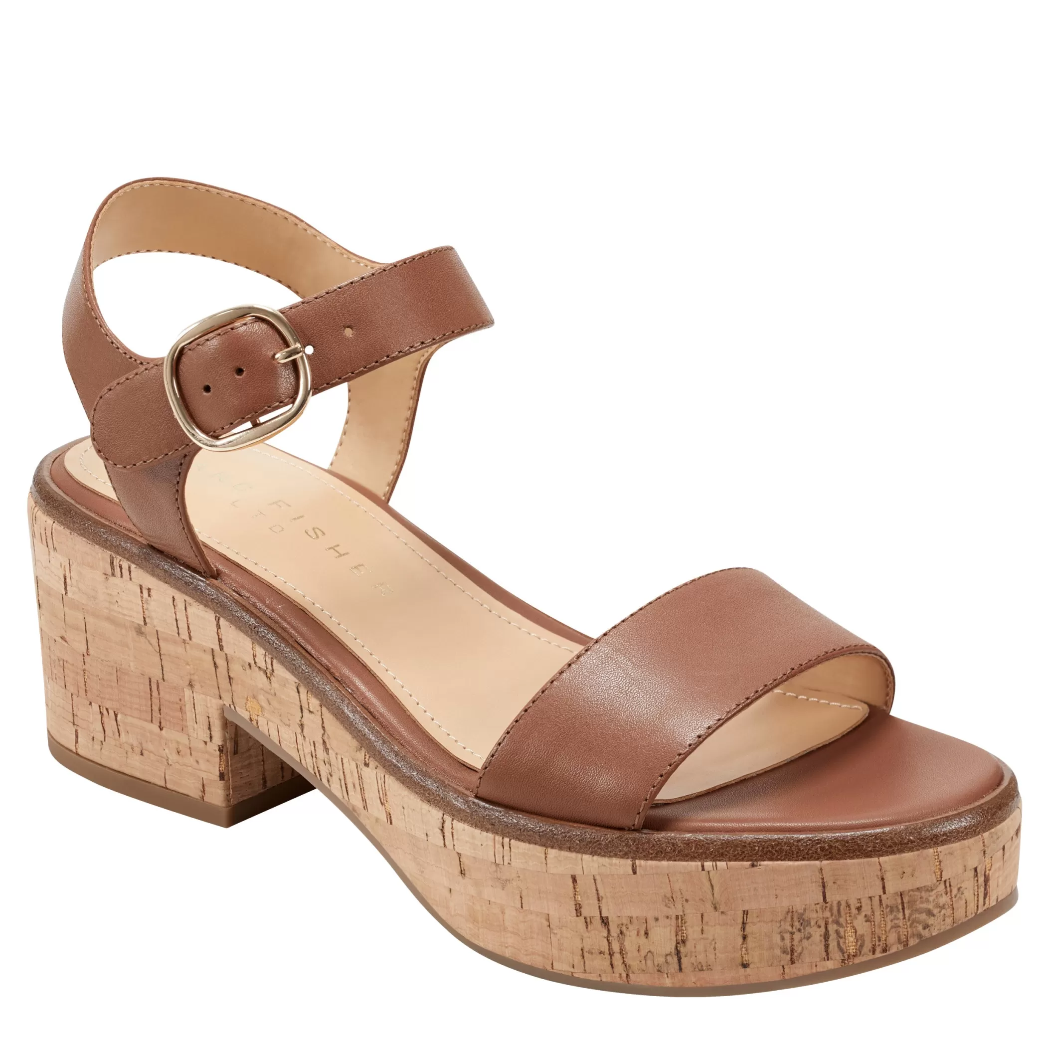 Shop Marc Fisher Quessa Platform Sandal Brown Suede