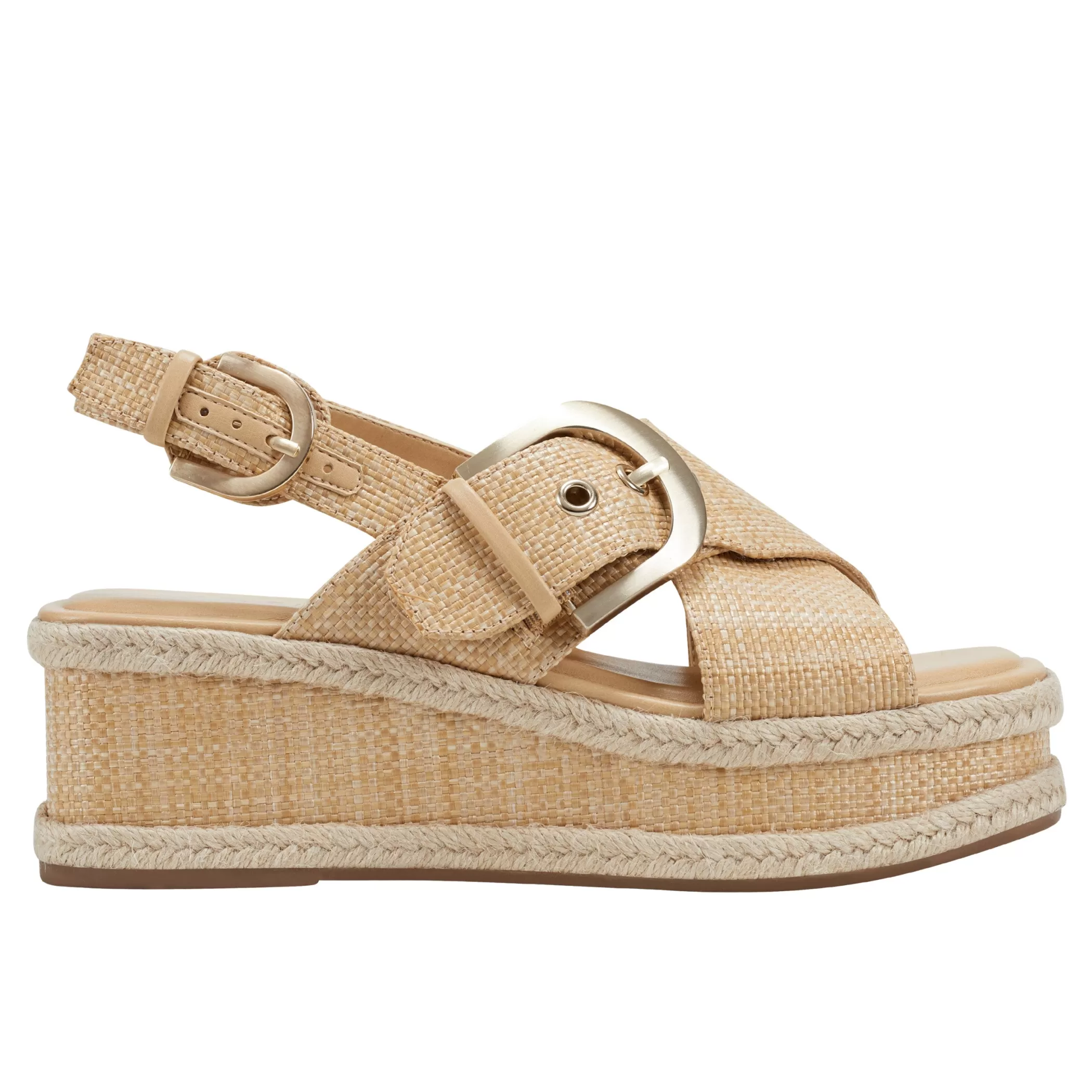 Hot Marc Fisher Renda Slingback Platform Sandal Light Natural Raffia