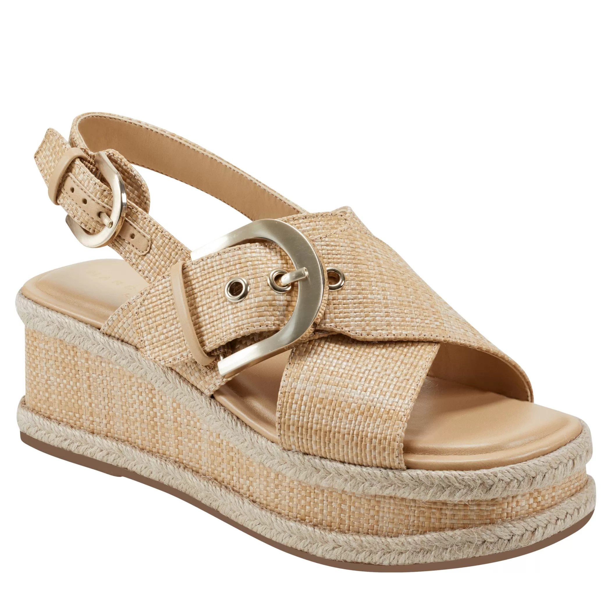 Hot Marc Fisher Renda Slingback Platform Sandal Light Natural Raffia