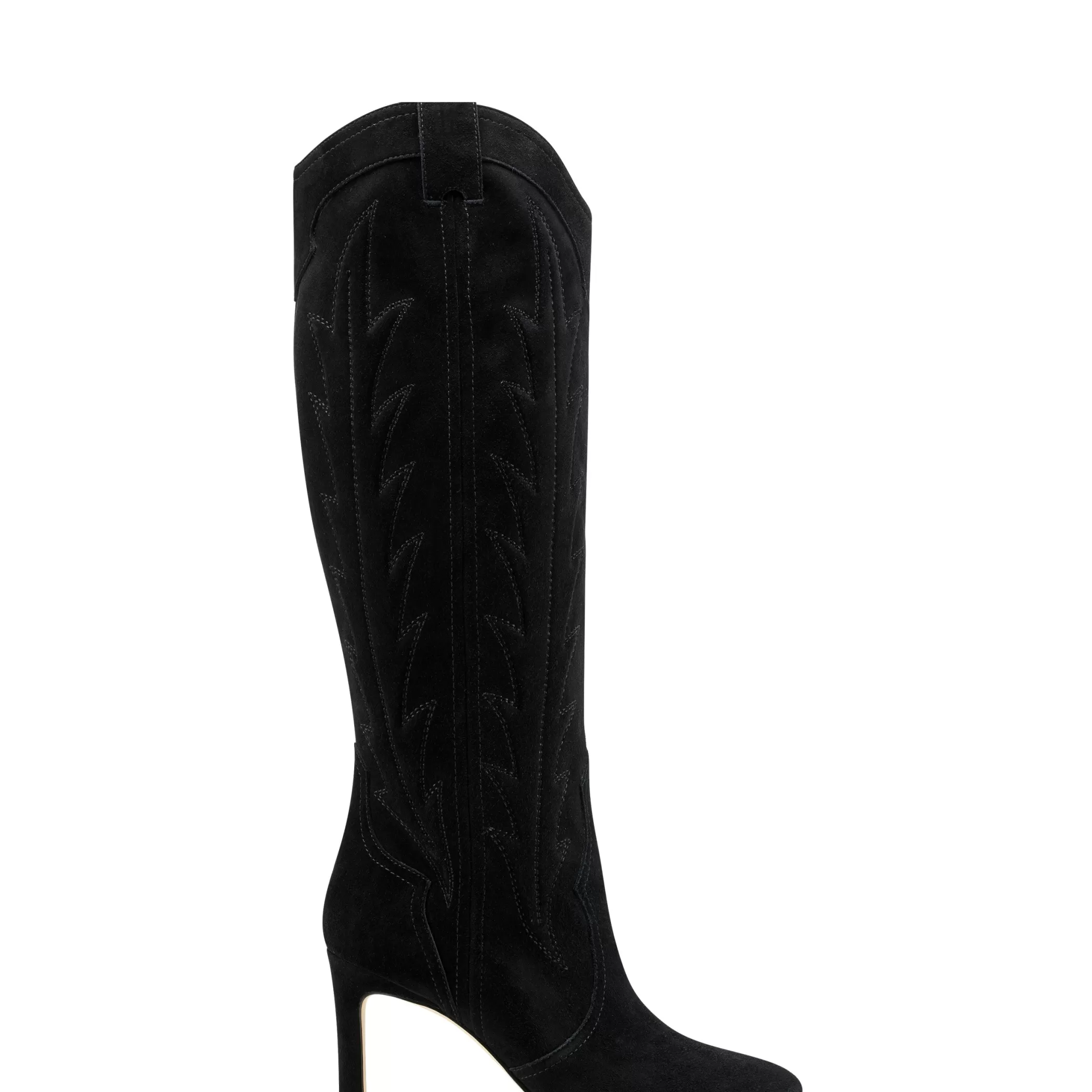 Store Marc Fisher Rolly Heeled Western Boot Black Suede