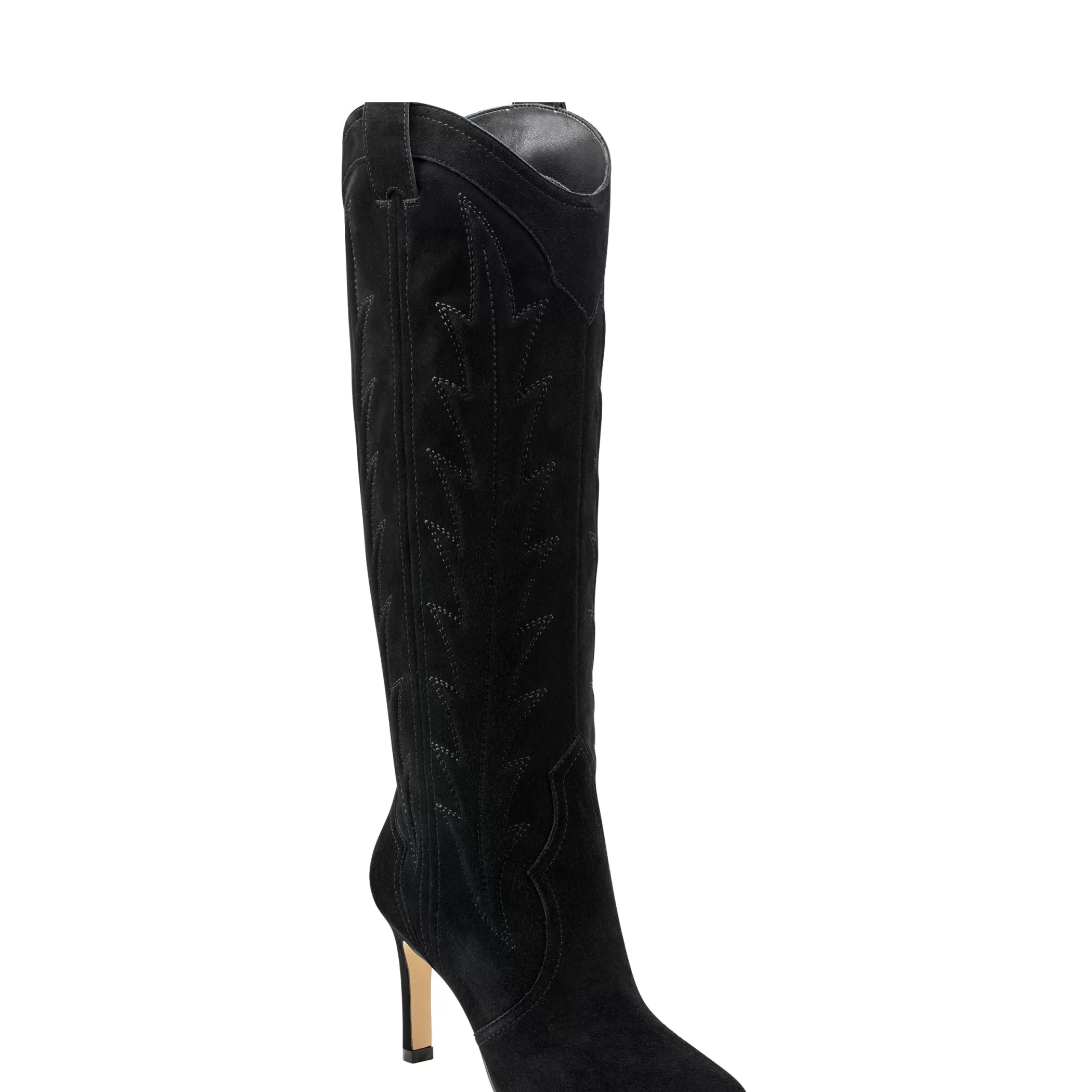 Store Marc Fisher Rolly Heeled Western Boot Black Suede