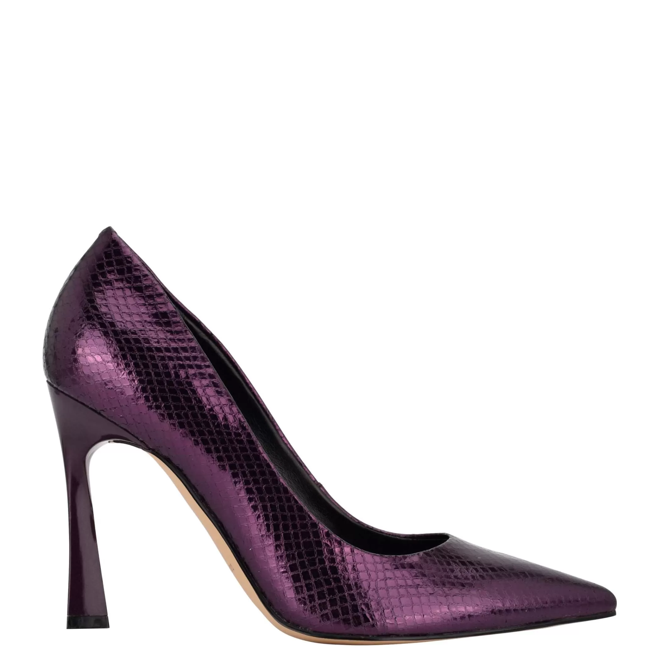 Store Marc Fisher Sassie Heeled Pump Purple Snake Suede