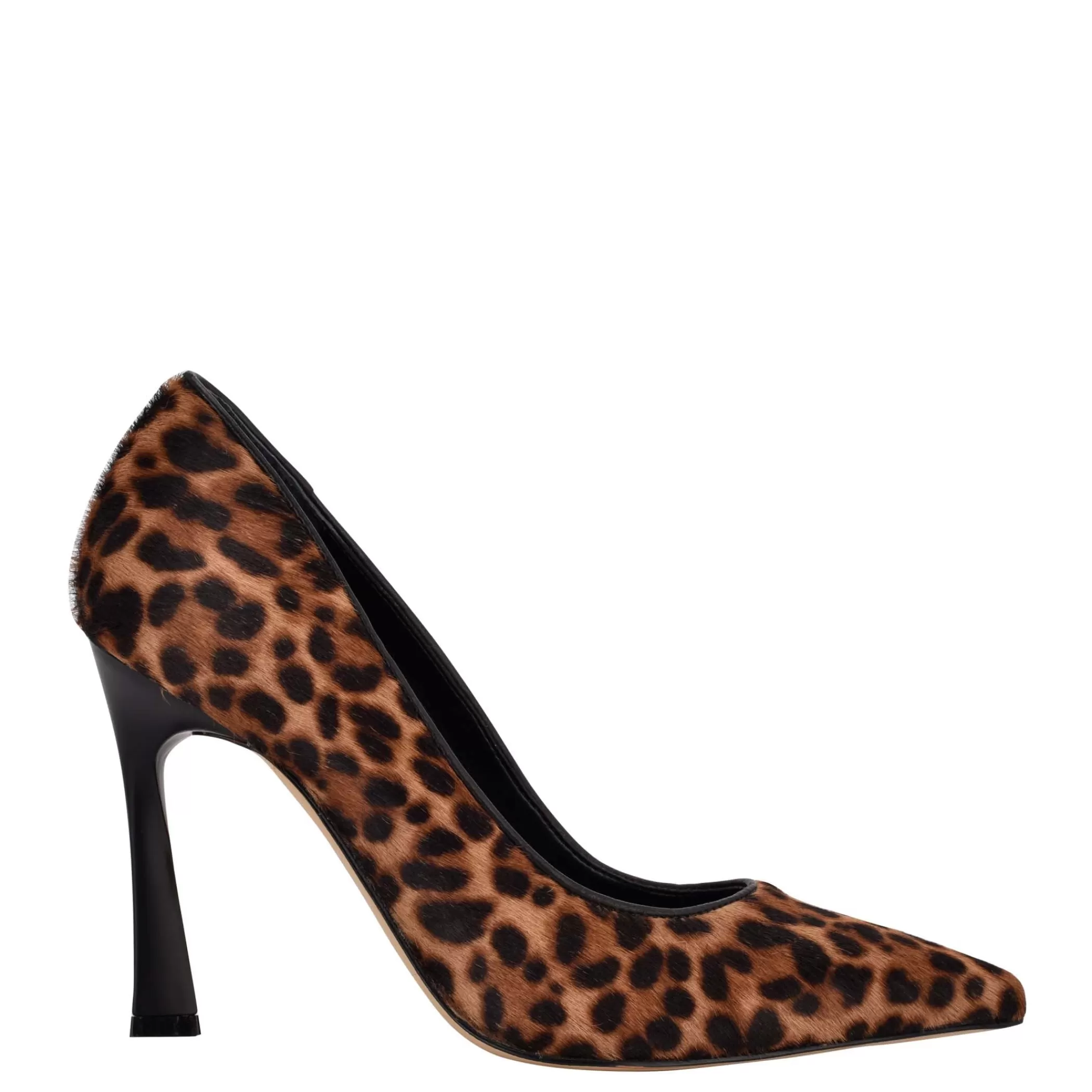 Discount Marc Fisher Sassie Heeled Pump Brown/Leopard-Printed Calf Hair