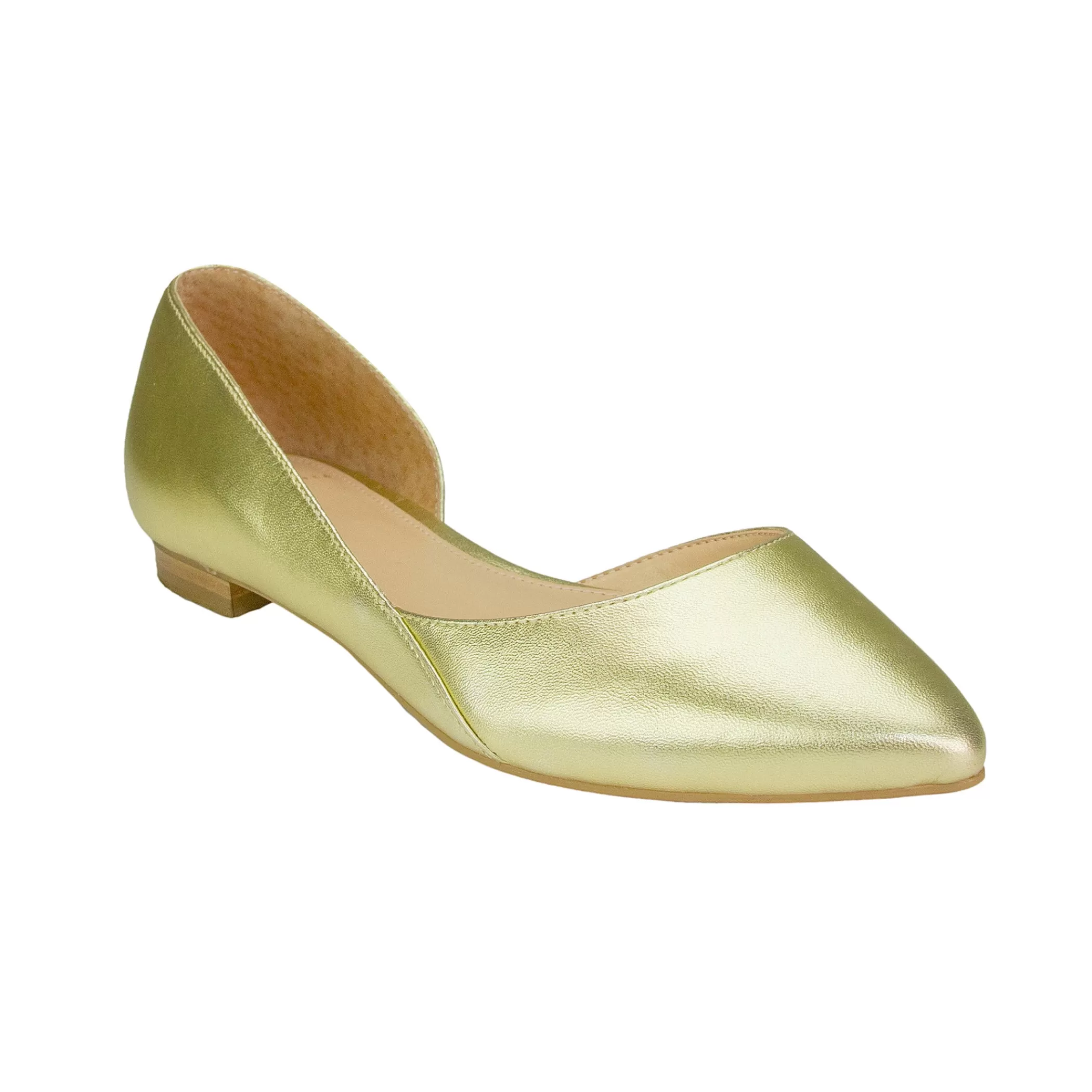 Sale Marc Fisher Sunny D'Orsay Flat Gold Leather