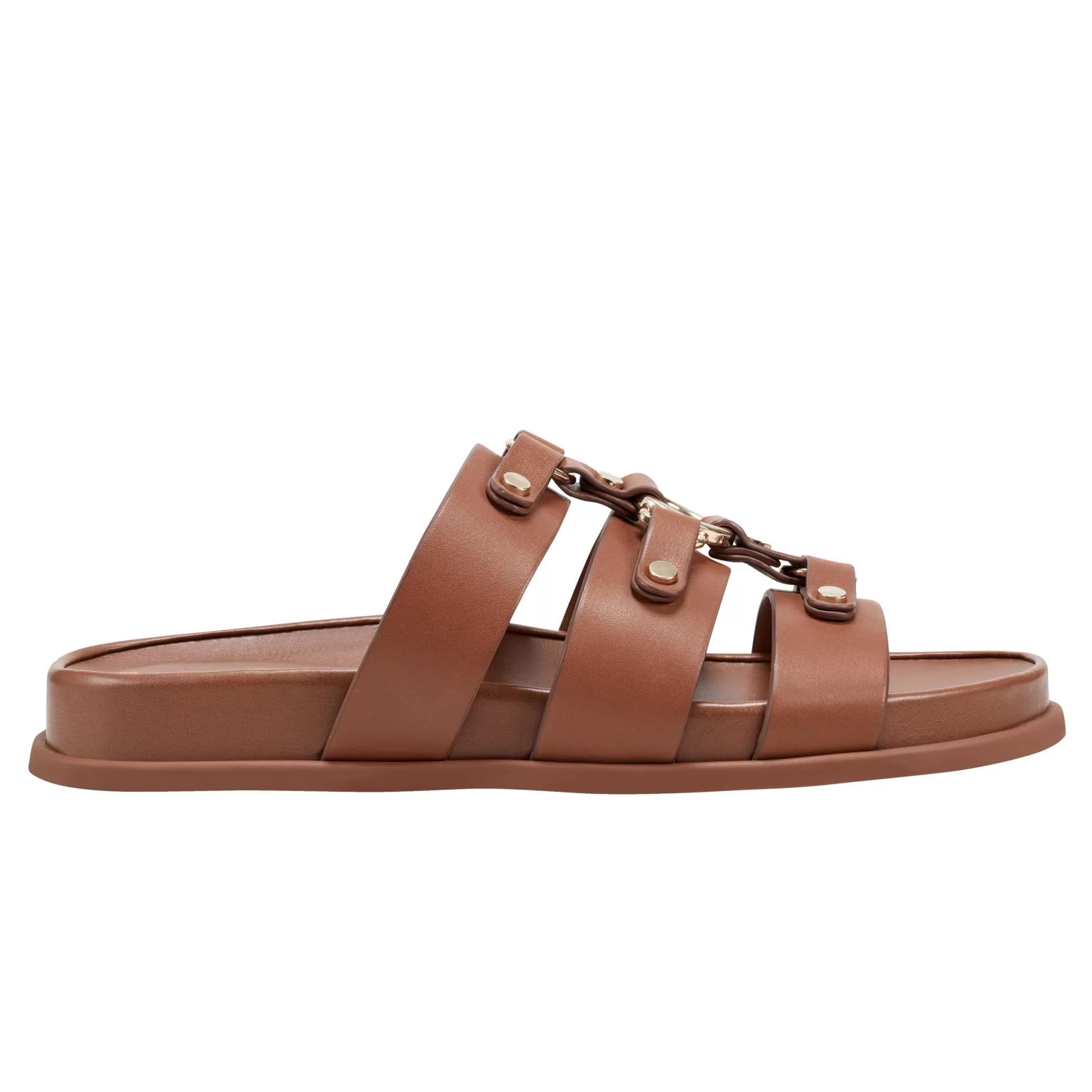 Cheap Marc Fisher Verity Flat Footbed Sandal Brown