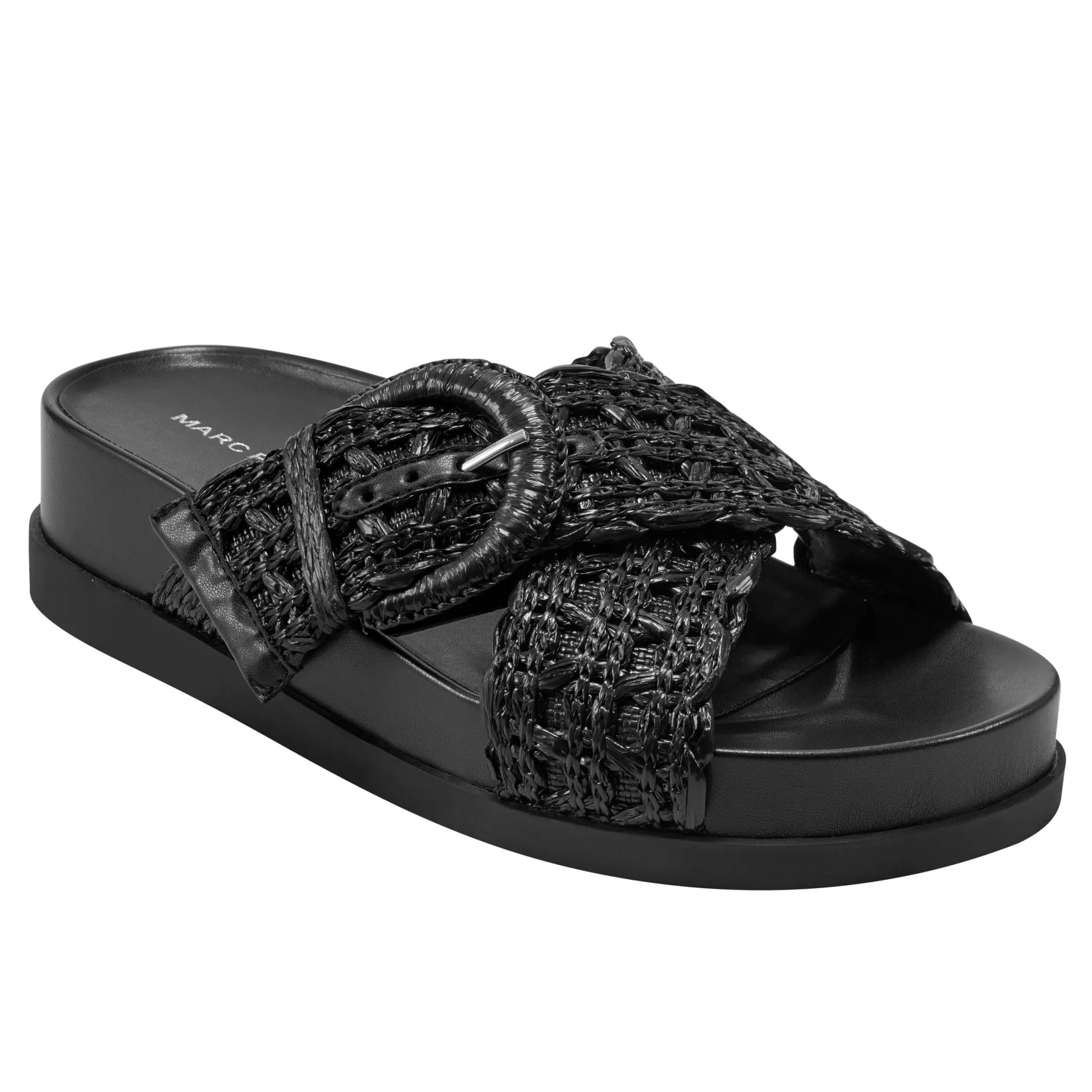 Sale Marc Fisher Welti Flat Footbed Sandal Black