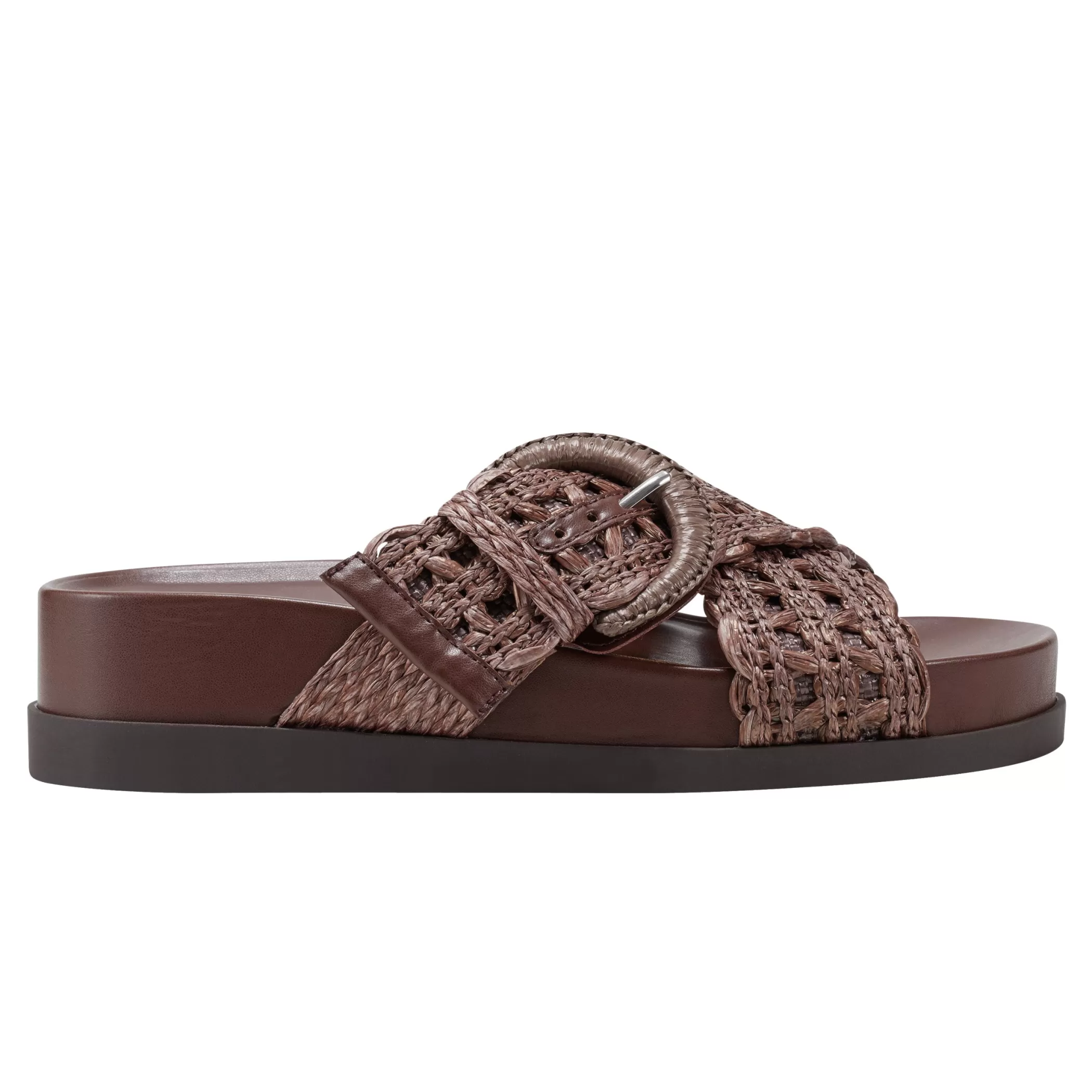 Online Marc Fisher Welti Flat Footbed Sandal Dark Brown