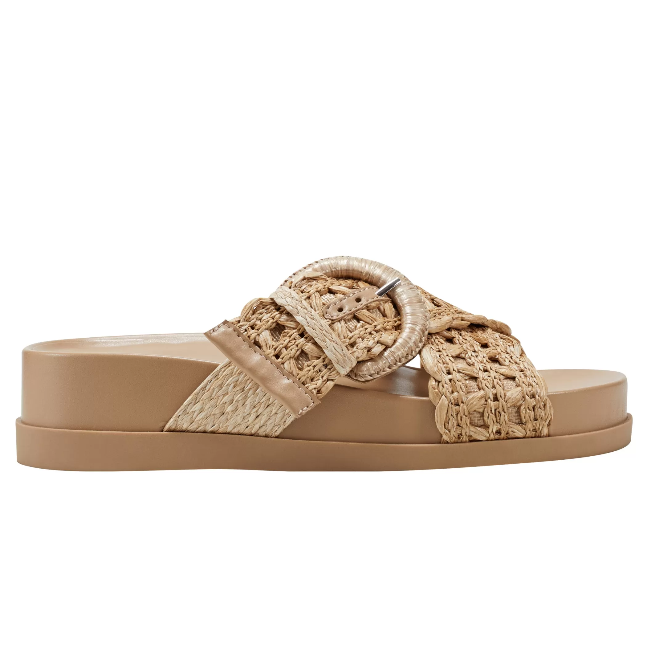 Shop Marc Fisher Welti Flat Footbed Sandal Medium Natural