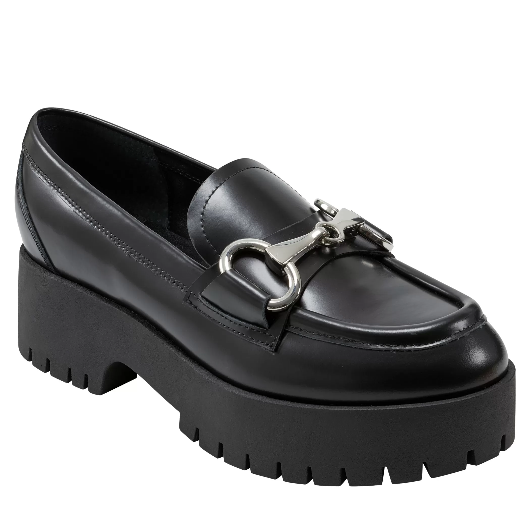 New Marc Fisher Wilmer Slip-on Lug Sole Loafer Black