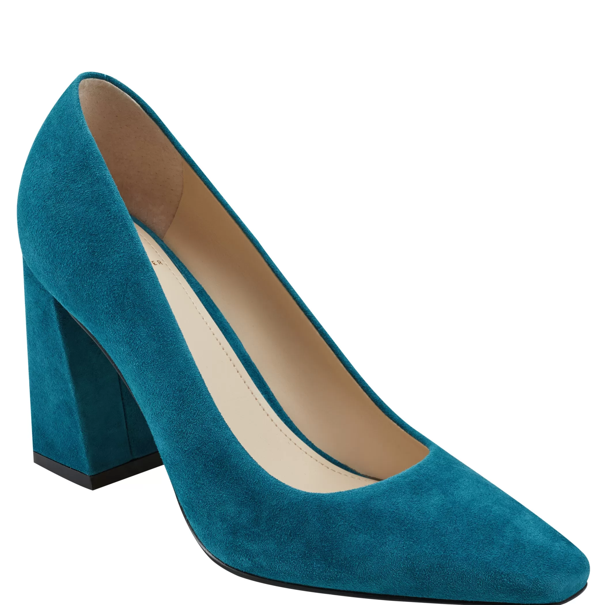 Hot Marc Fisher Yalina Block Heel Pump Teal Suede