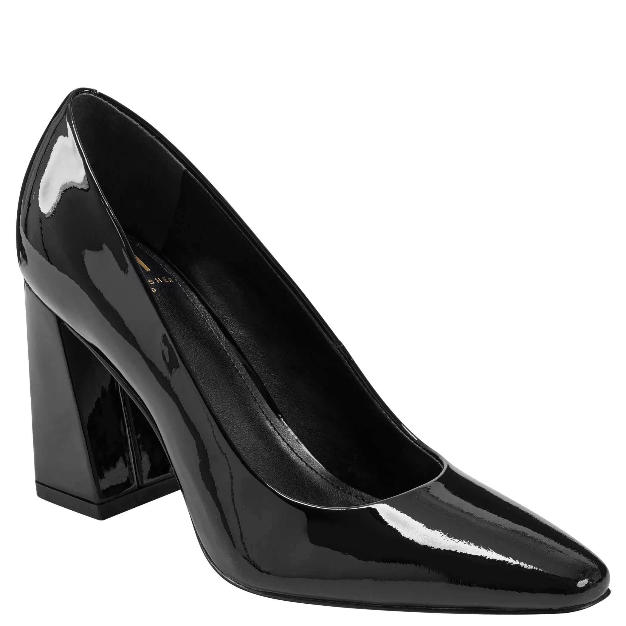 Store Marc Fisher Yalina Block Heel Pump Black Patent