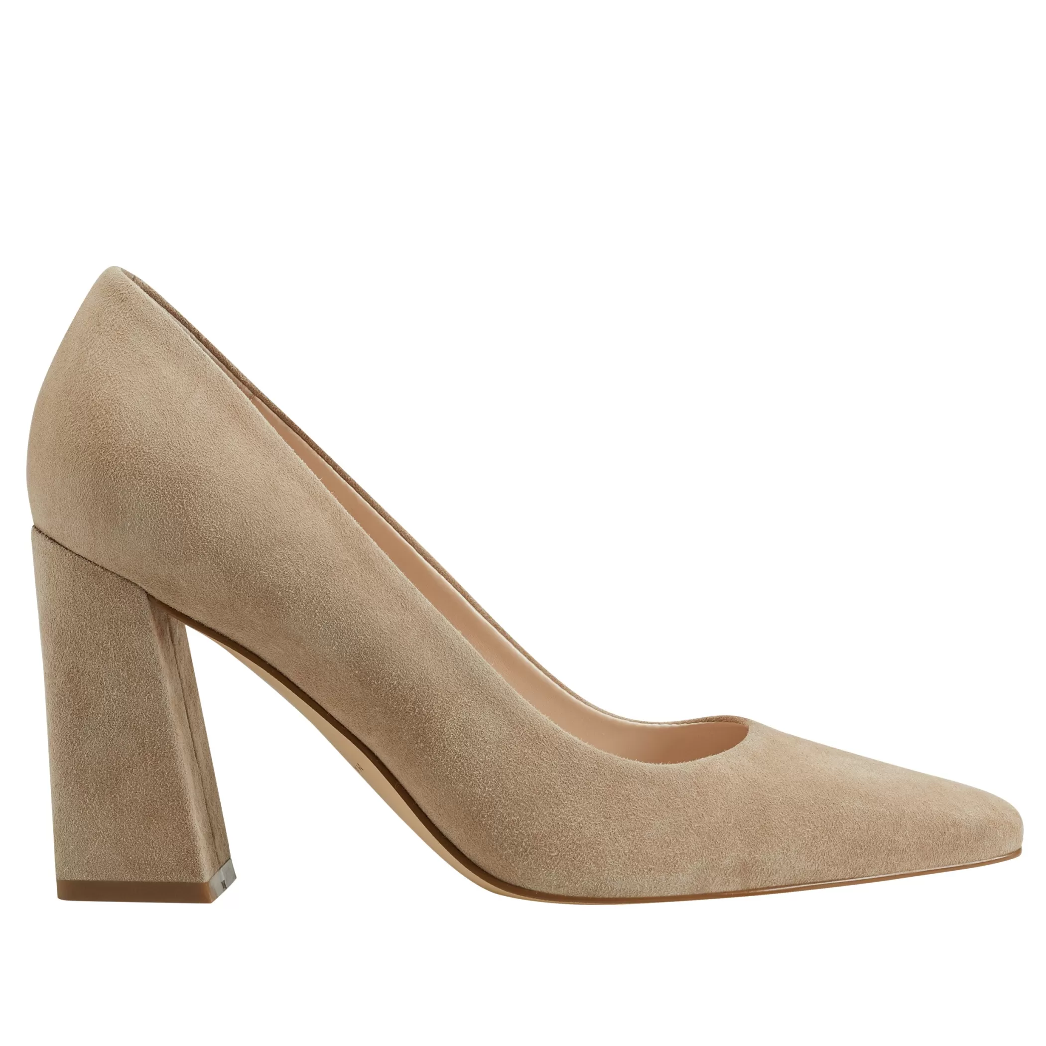 New Marc Fisher Yalina Block Heel Pump Sahara Suede