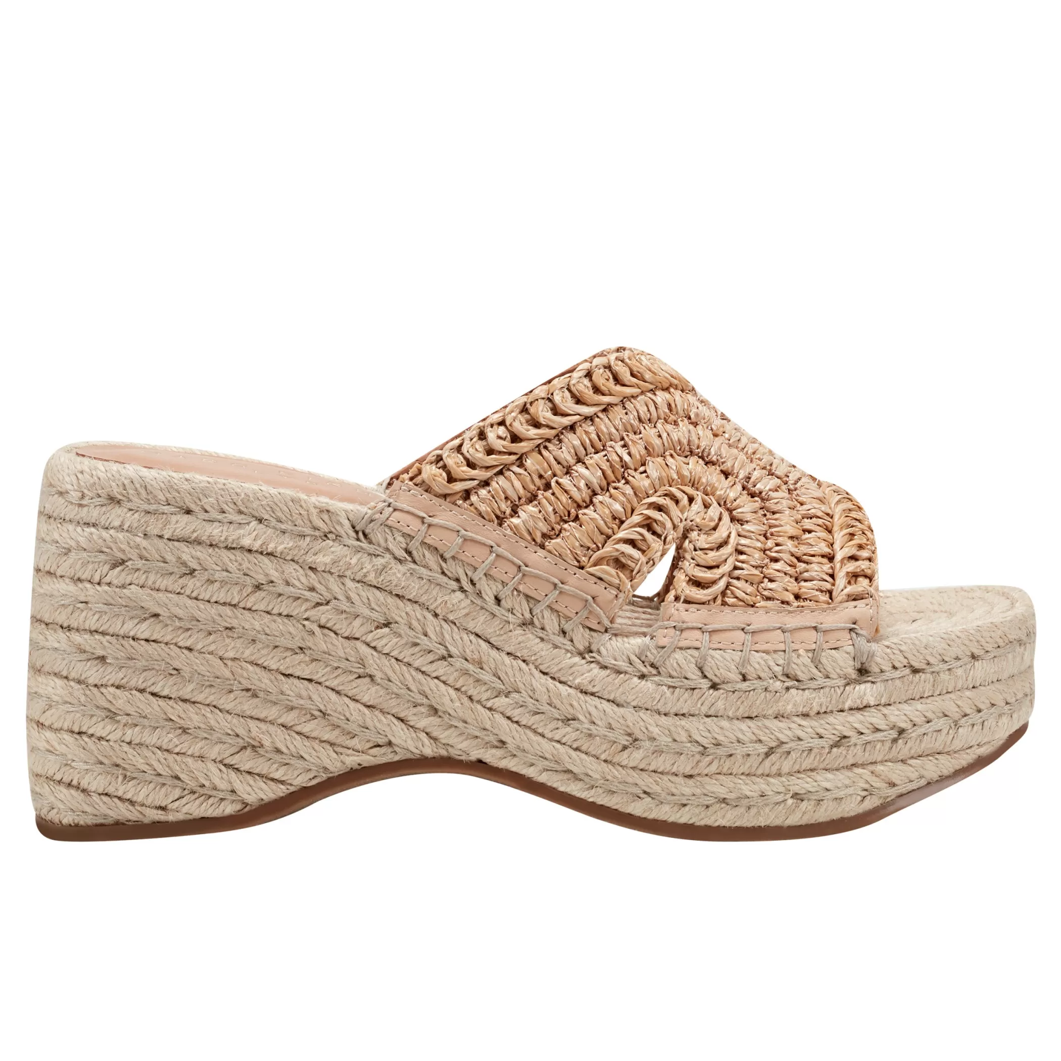 New Marc Fisher Zakki Platform Espadrille Sandal Light Natural