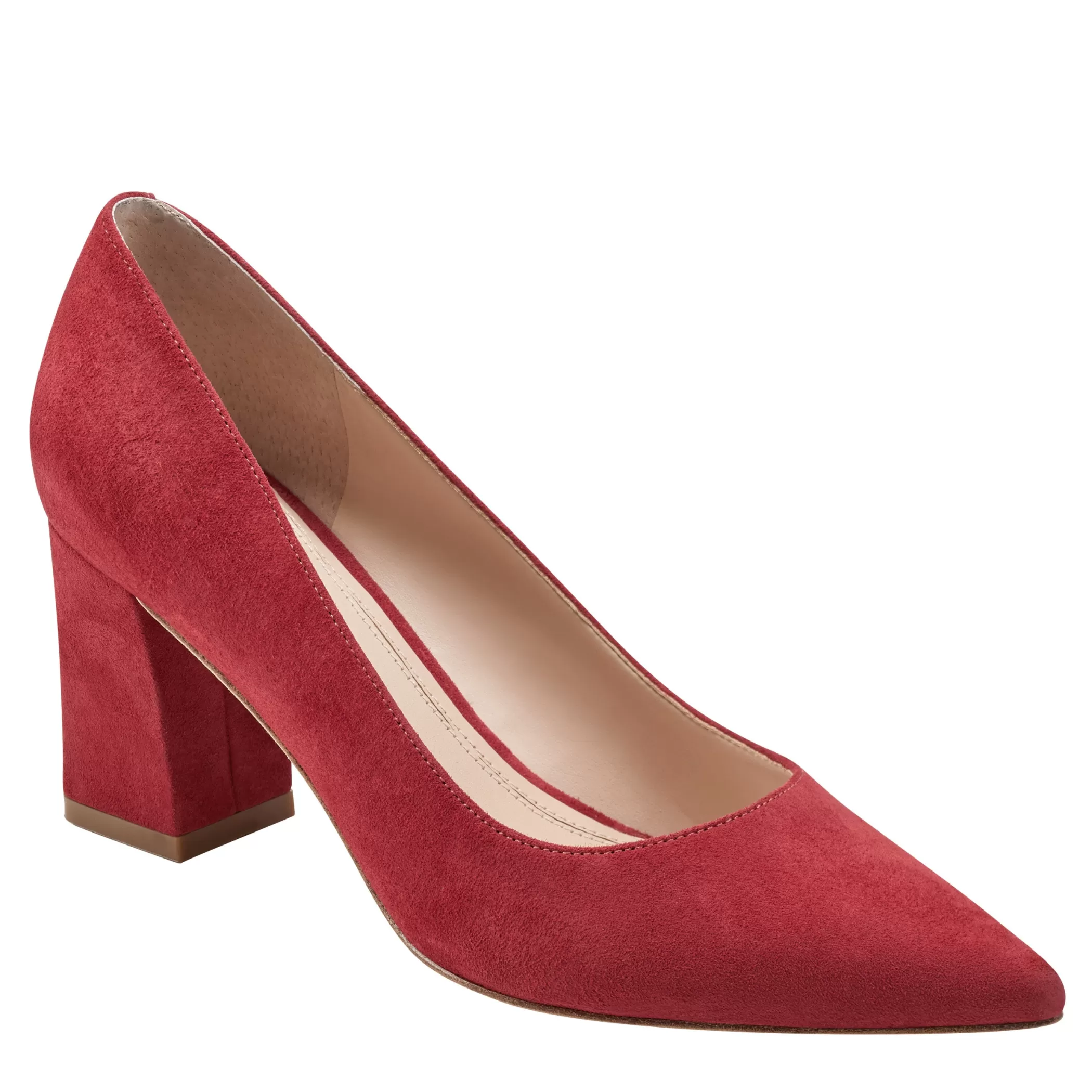 Shop Marc Fisher Zala Block Heel Pointy Toe Pump Red