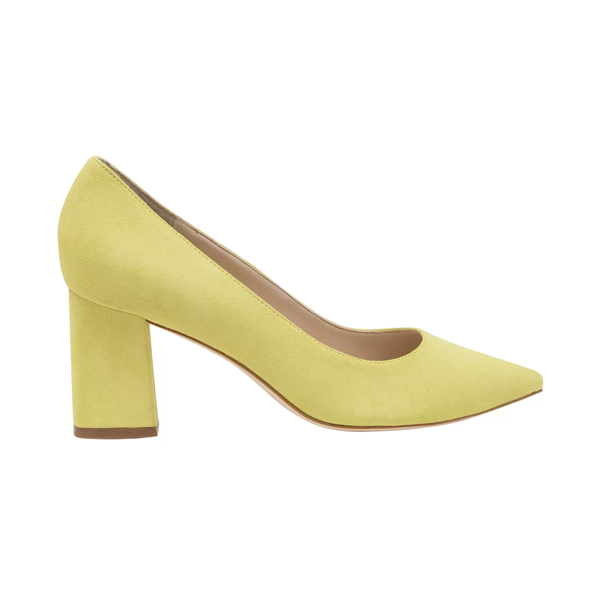 Sale Marc Fisher Zala Block Heel Pointy Toe Pump Yellow