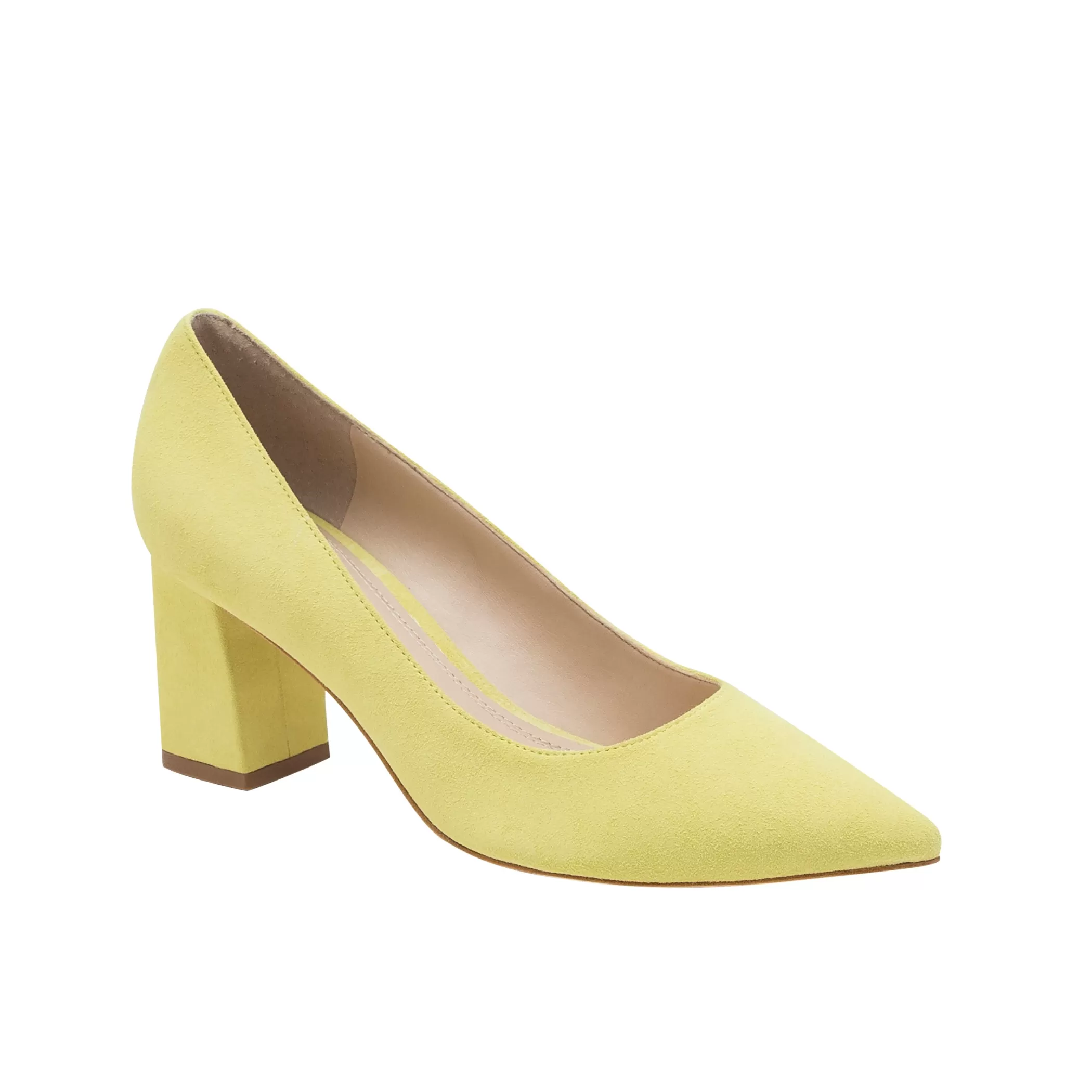 Sale Marc Fisher Zala Block Heel Pointy Toe Pump Yellow