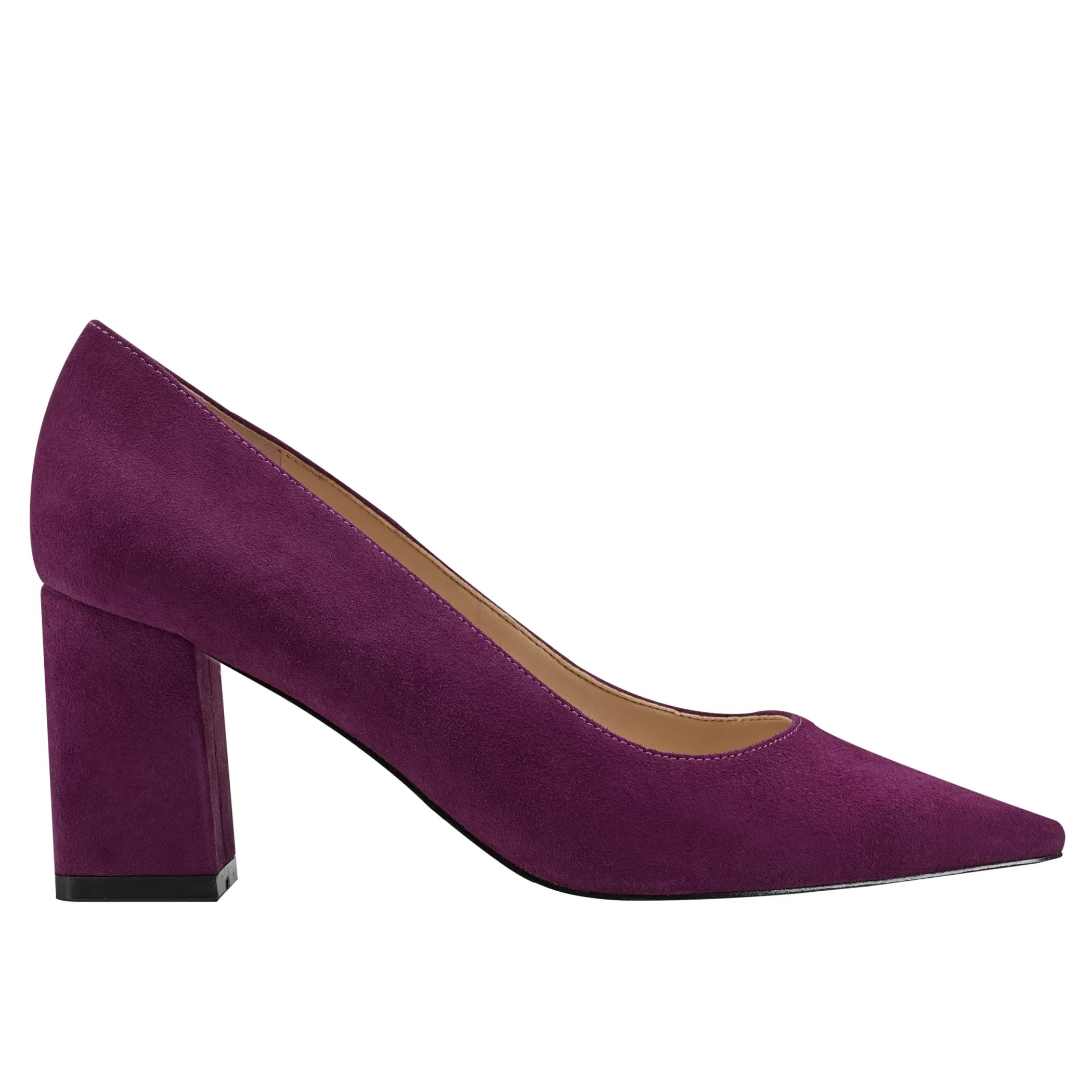 Best Sale Marc Fisher Zala Block Heel Pointy Toe Pump Purple Suede