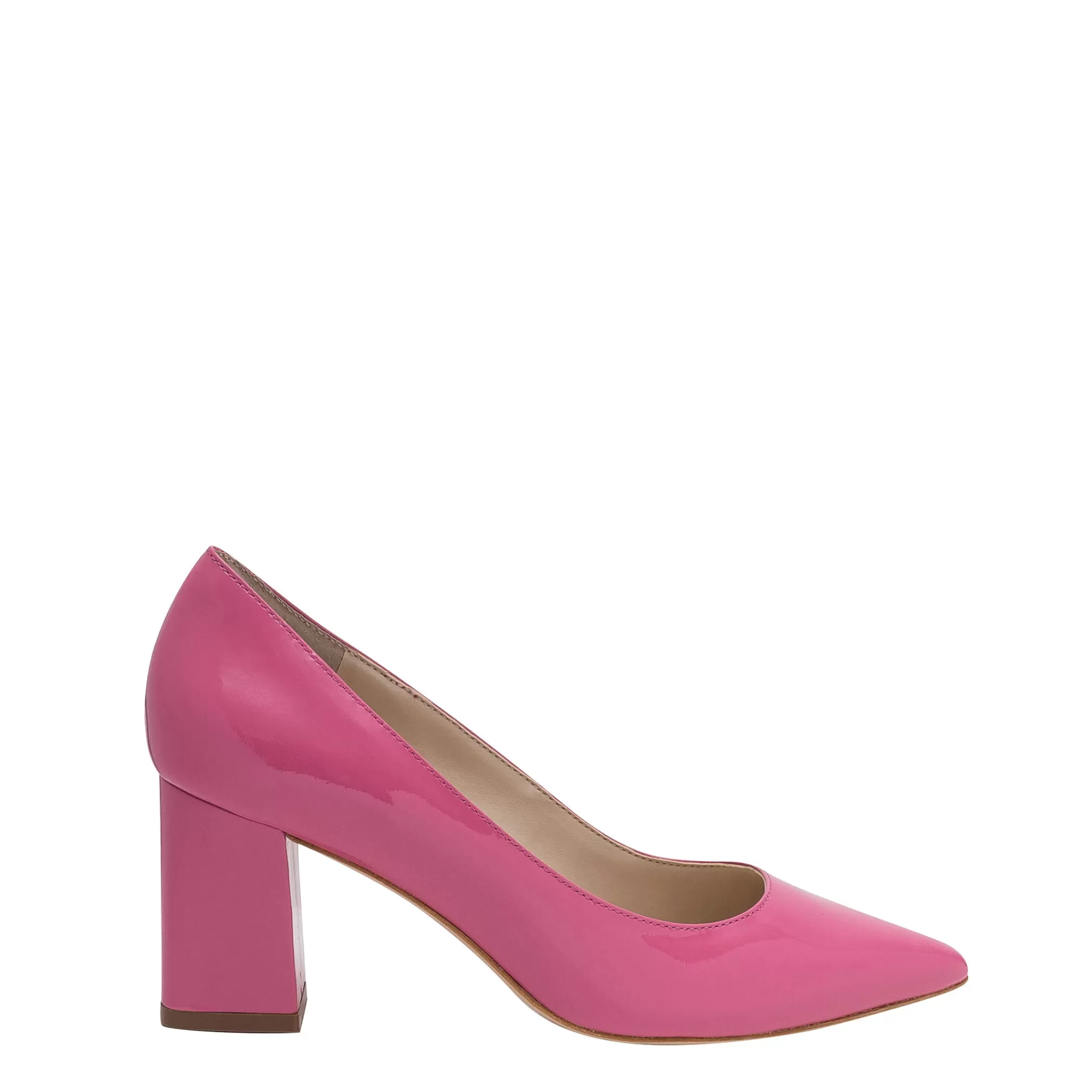 Discount Marc Fisher Zala Block Heel Pointy Toe Pump Pink Patent Leather